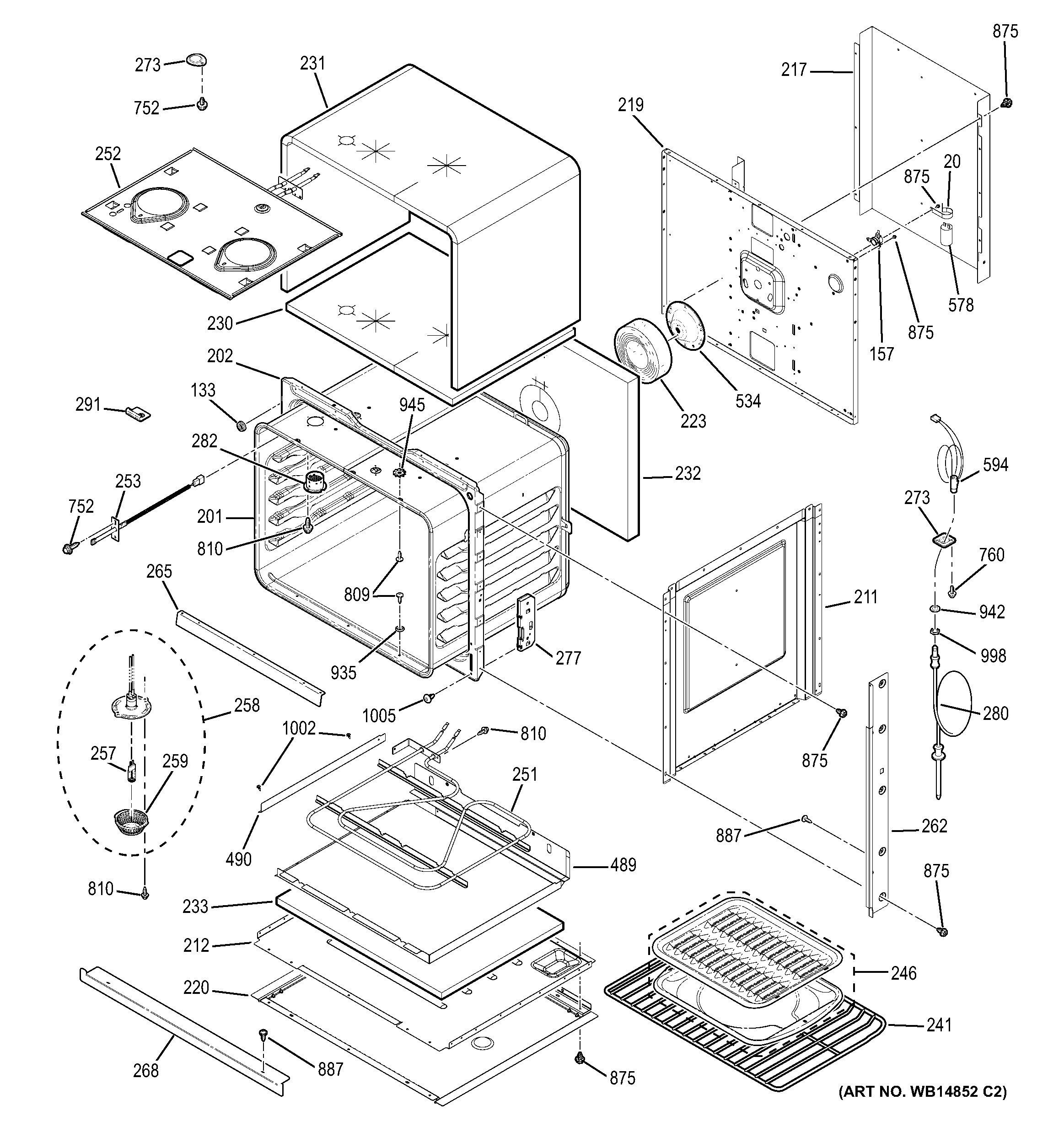 GE ZET938SM3SS body parts diagram