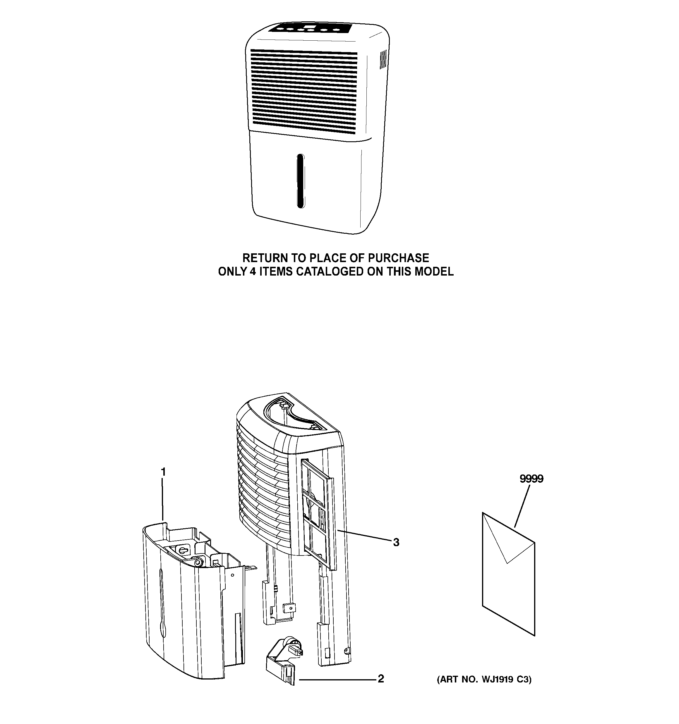 GE ADER30LQQ1 dehumidifier diagram