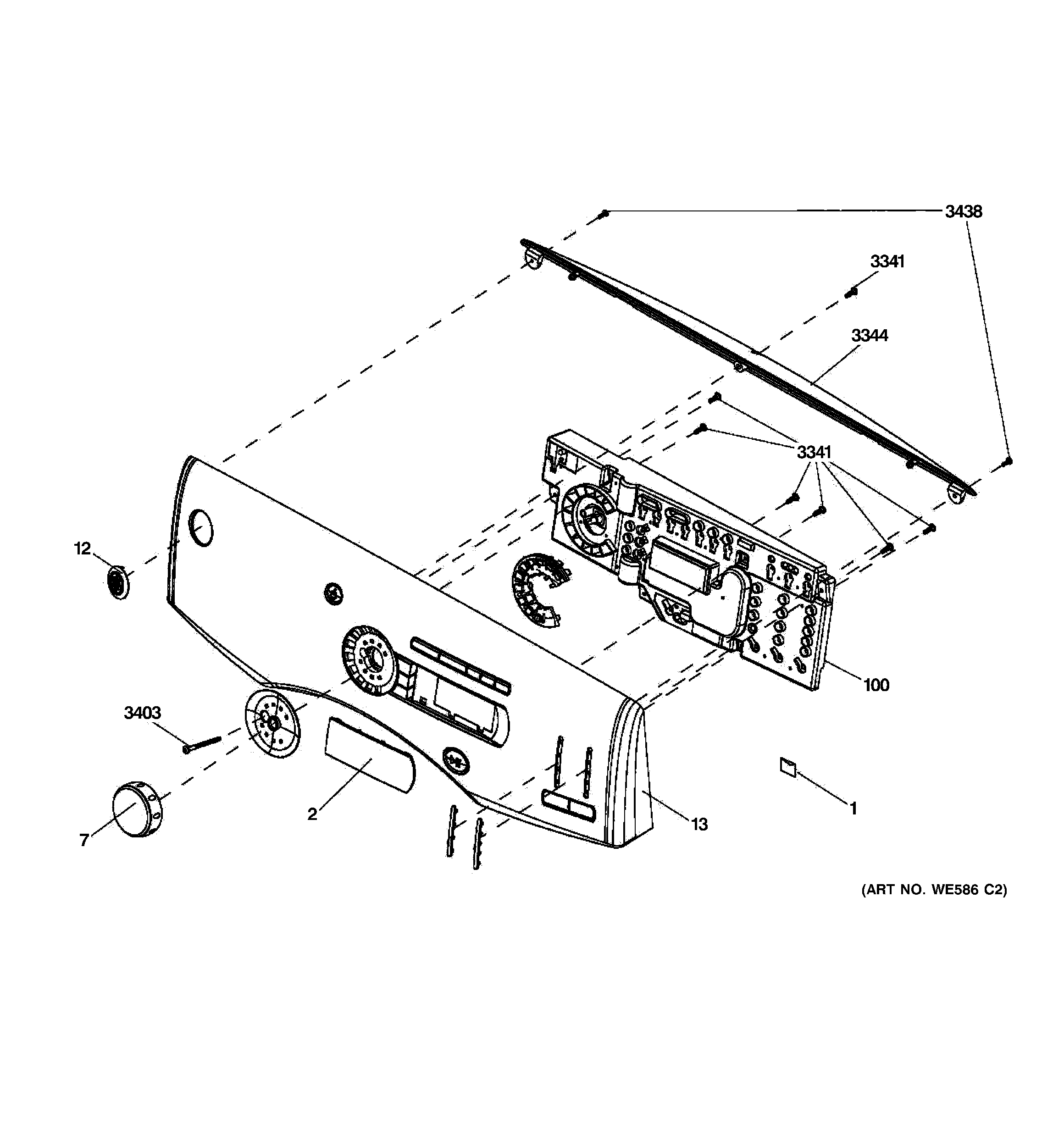 GE GFDN245GL1BB control panel diagram