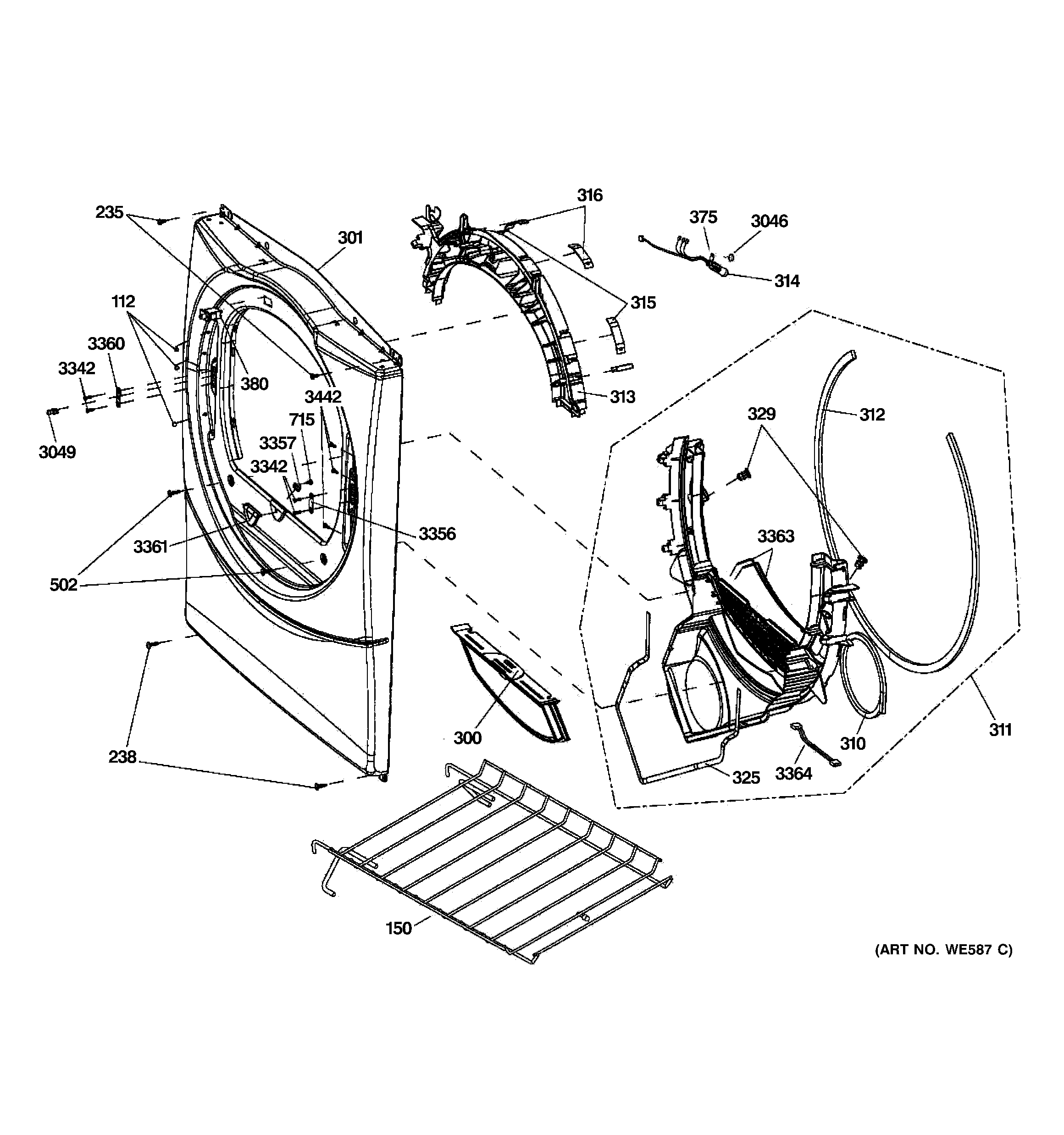GE GFDN245GL1BB front panel diagram