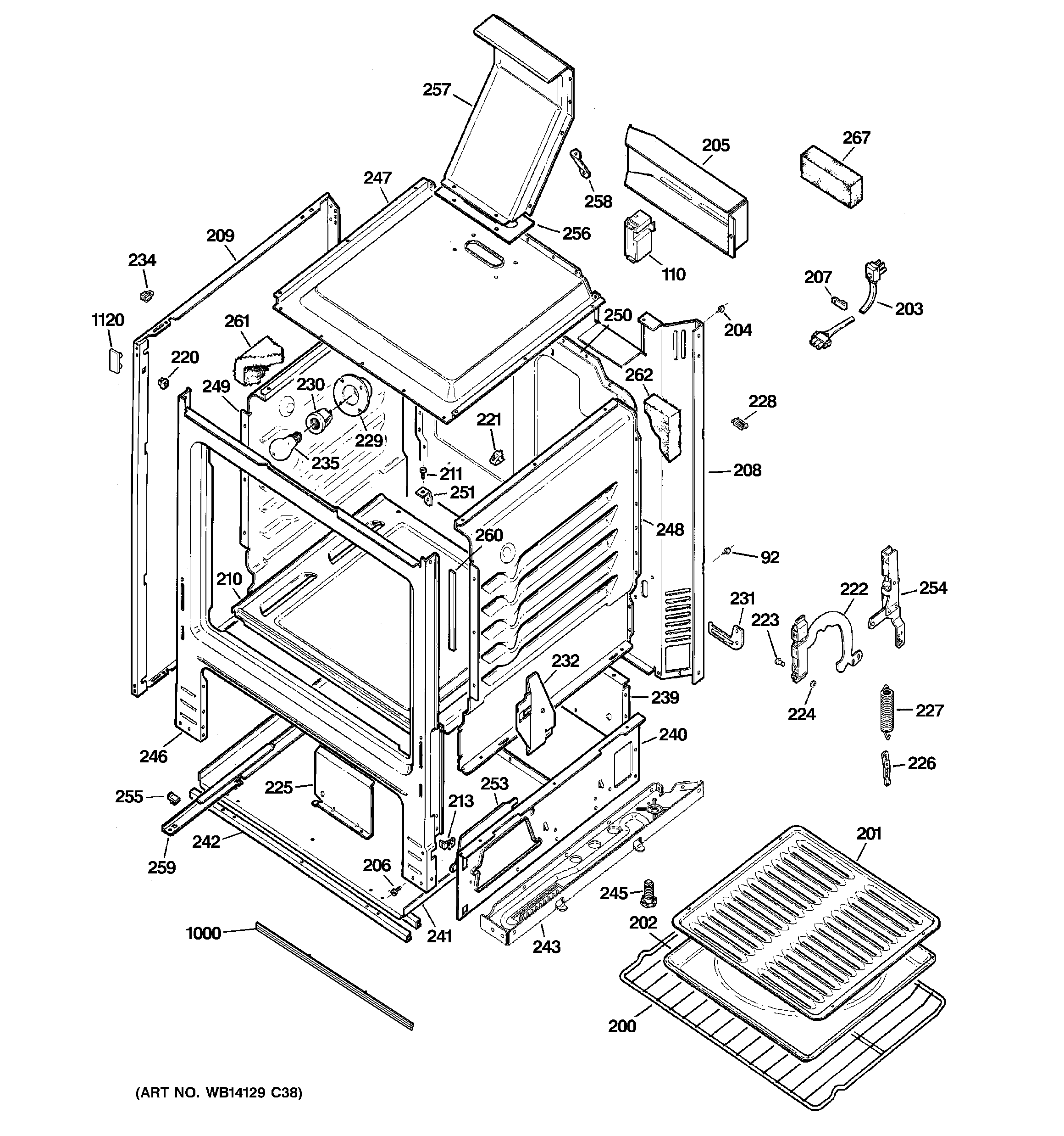 GE JGBS07DET3CC body parts diagram