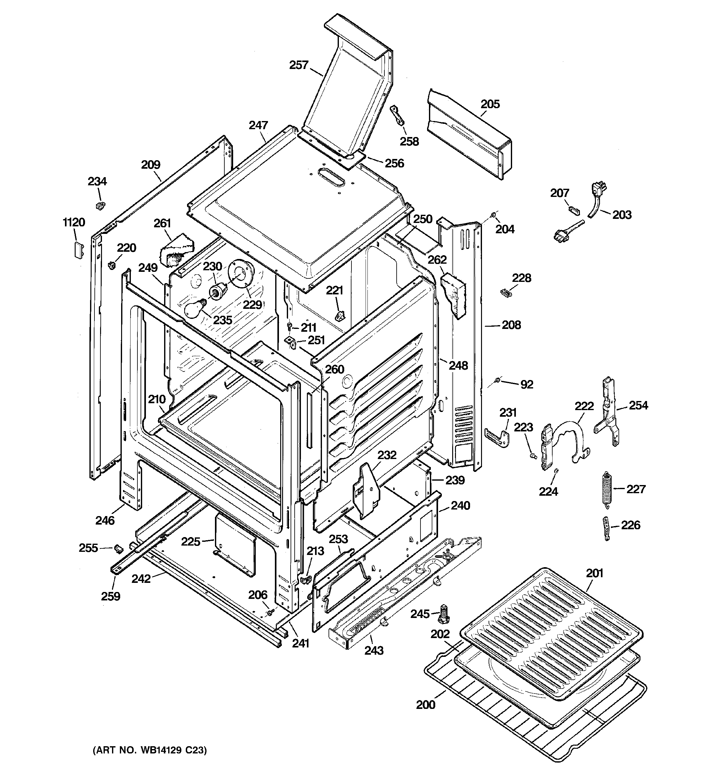 Hotpoint RGB530DET3BB body parts diagram