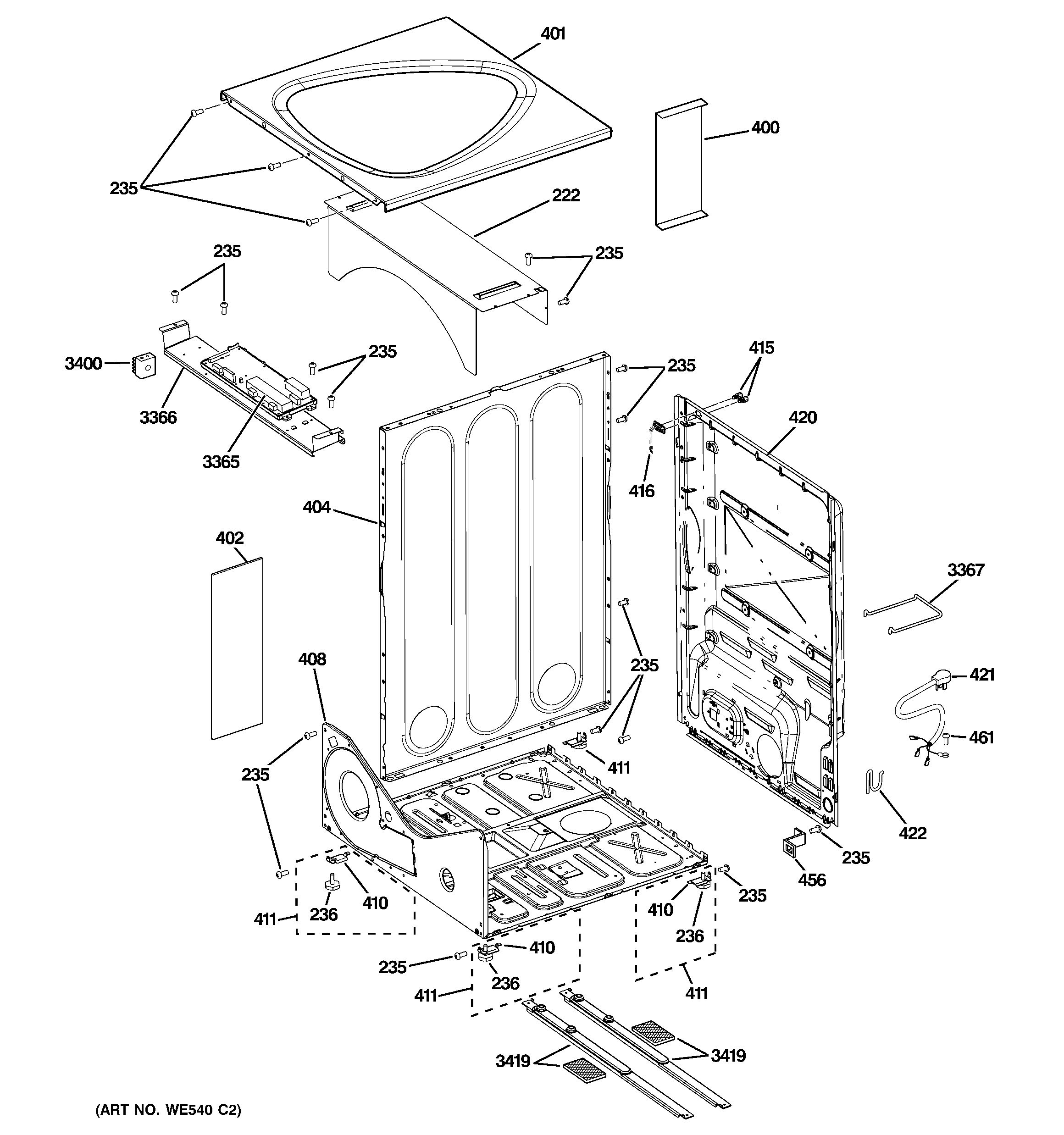 GE DPVH880GJ3MG cabinet diagram
