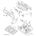 GE JGB840SET3SS control panel & cooktop diagram