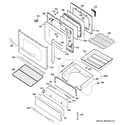 GE JGB840SET3SS door & drawer parts diagram