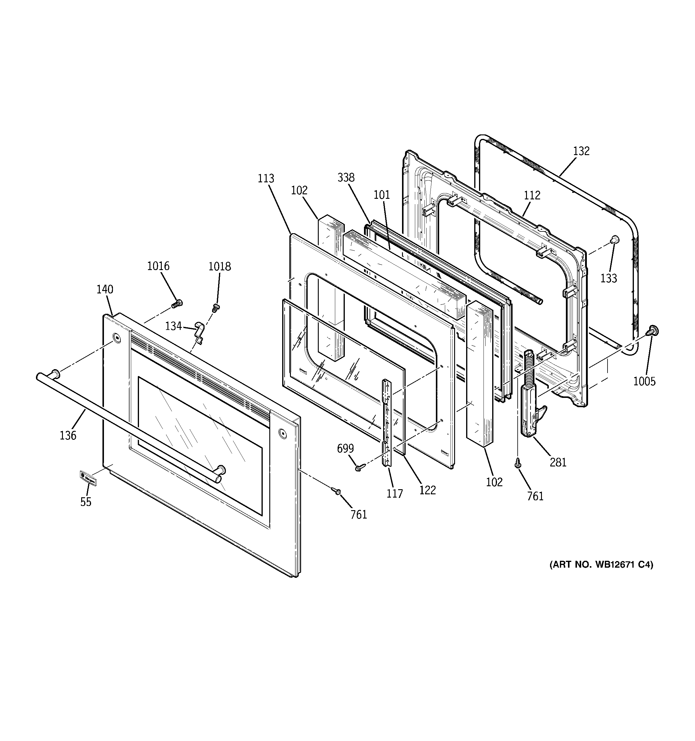 GE ZET2RM1SS door diagram