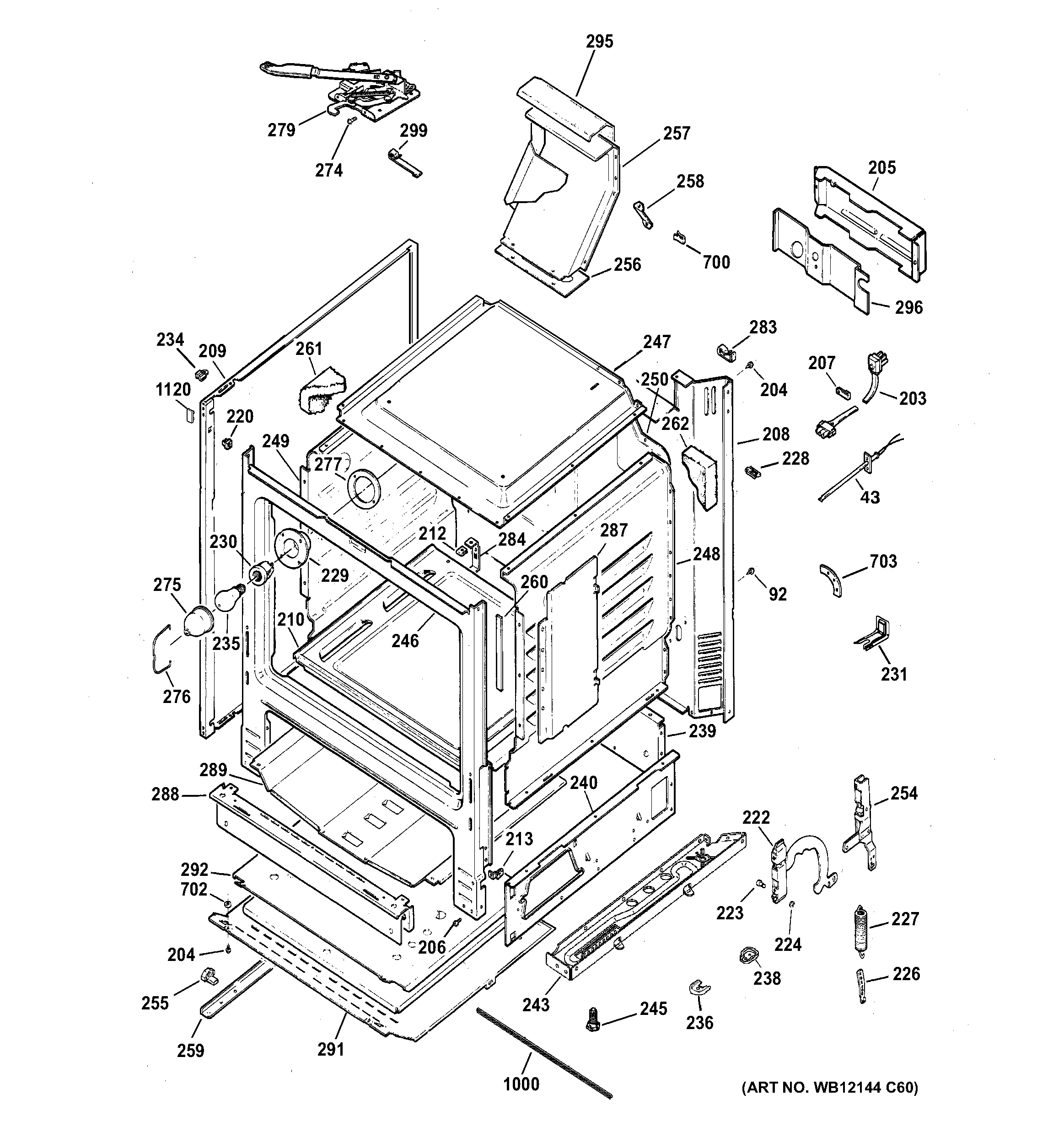 GE JGB250SET3SS body parts diagram