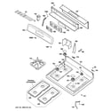 GE JGBP28SET3SS control panel & cooktop diagram