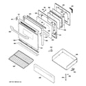 GE JGBP33DET3BB door & drawer parts diagram