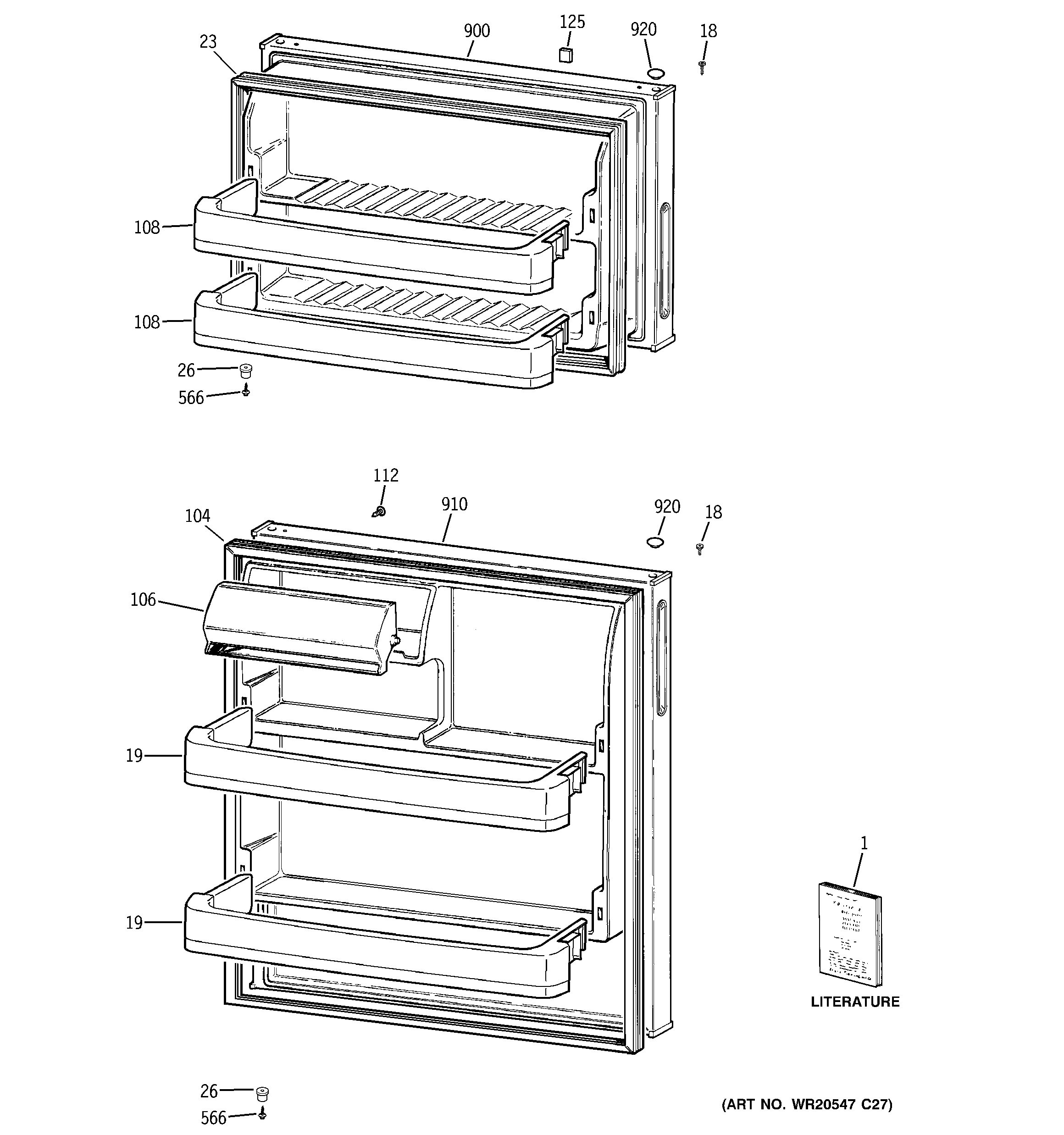 Hotpoint HTR16ABSJLWW doors diagram