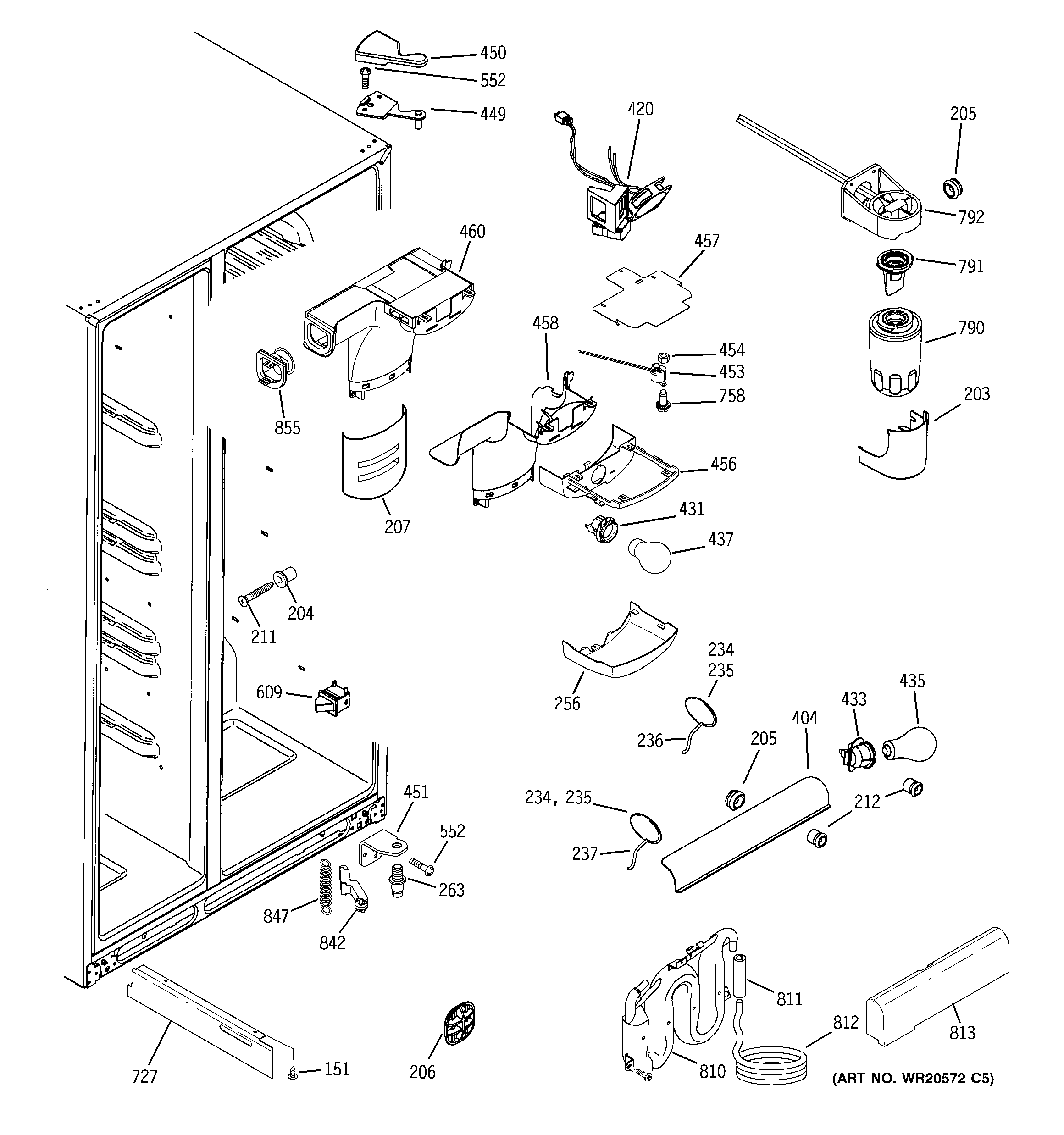 GE GCU23LGYAFSS fresh food section diagram