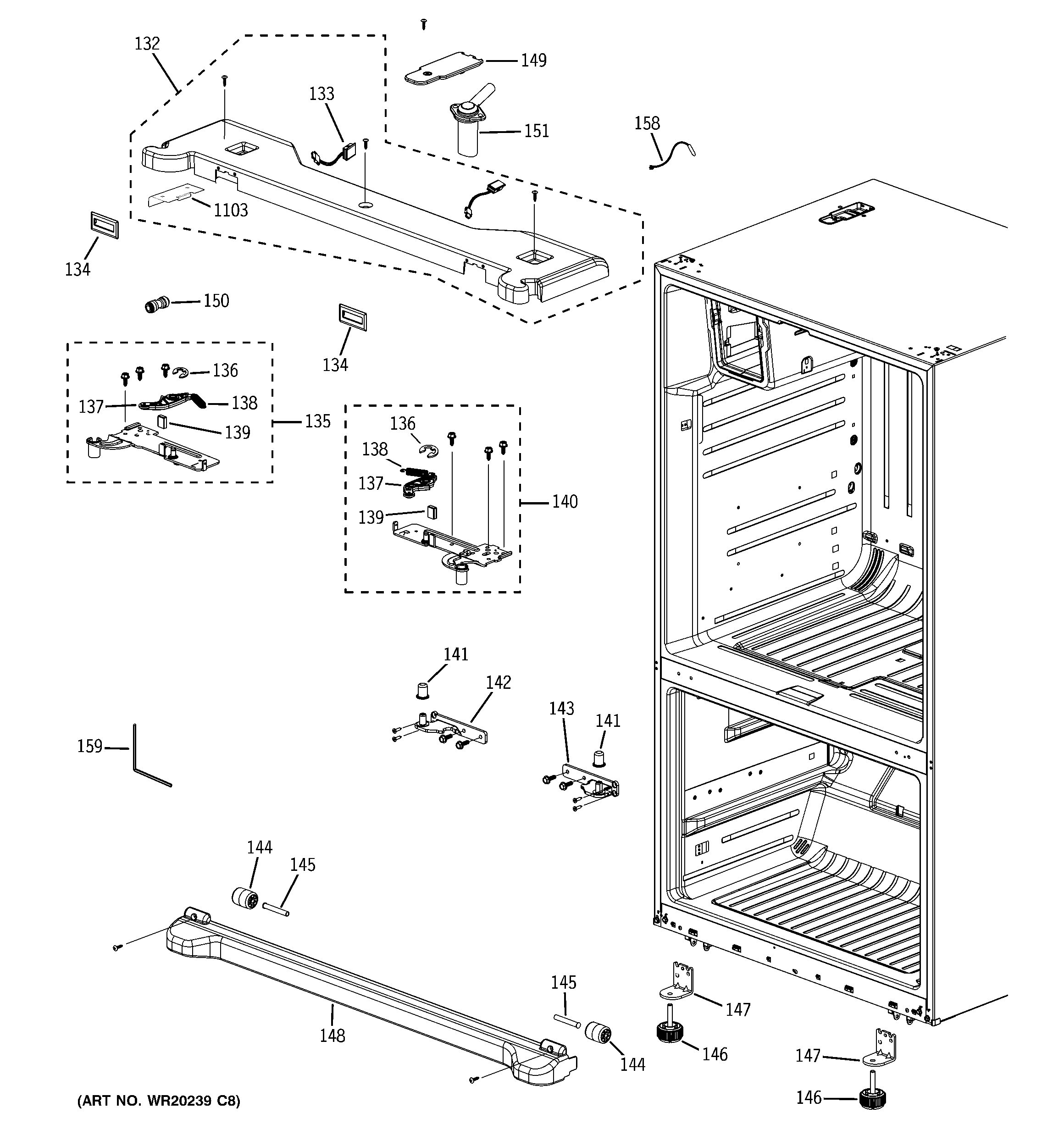 GE PFSF6PKXDBB case parts diagram