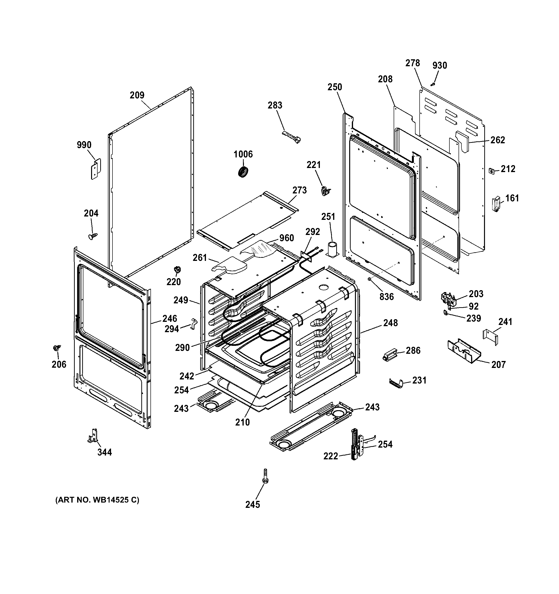 GE JAS02SN1SS body parts diagram