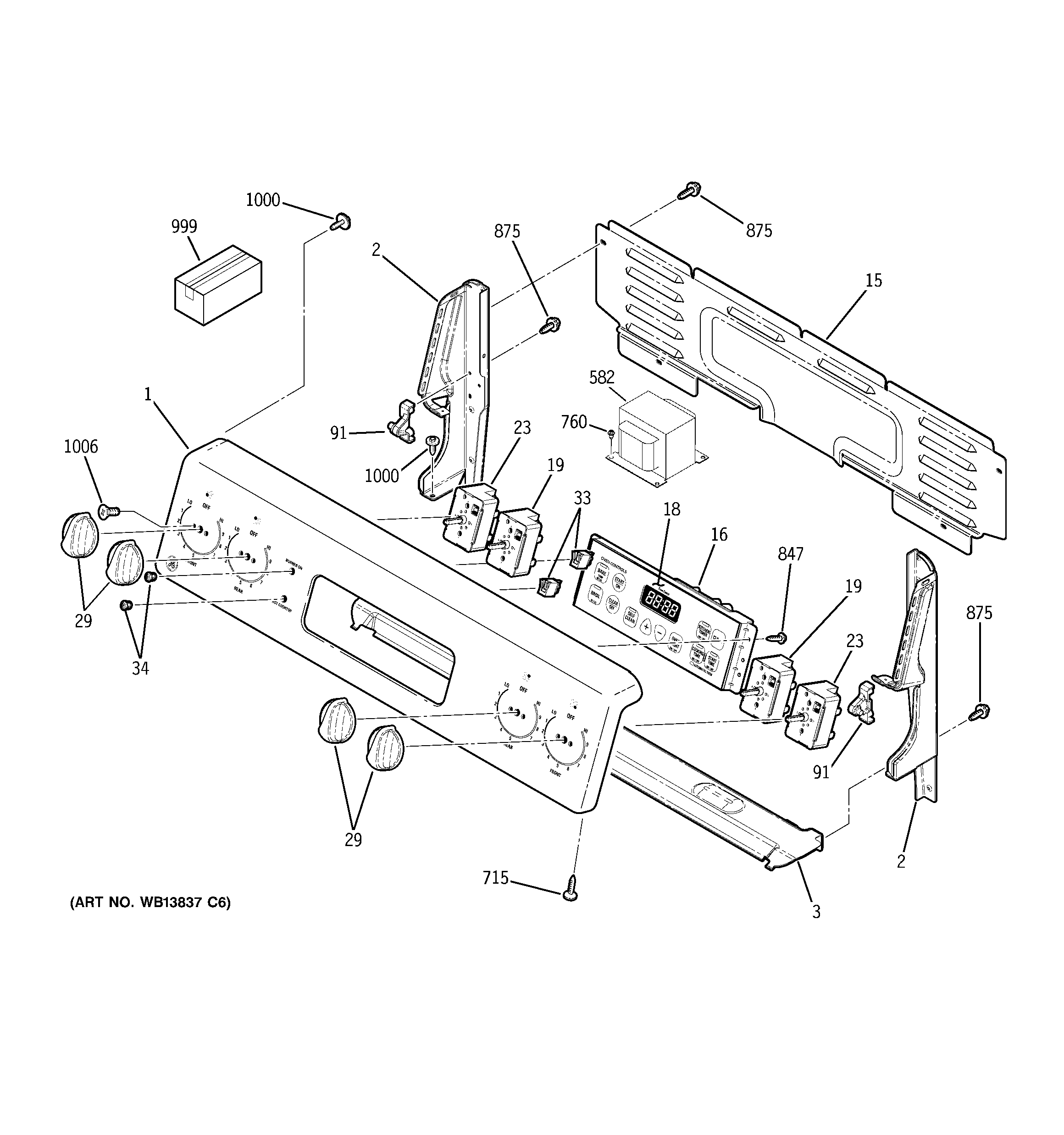 GE JBP35SIM6SS control panel diagram