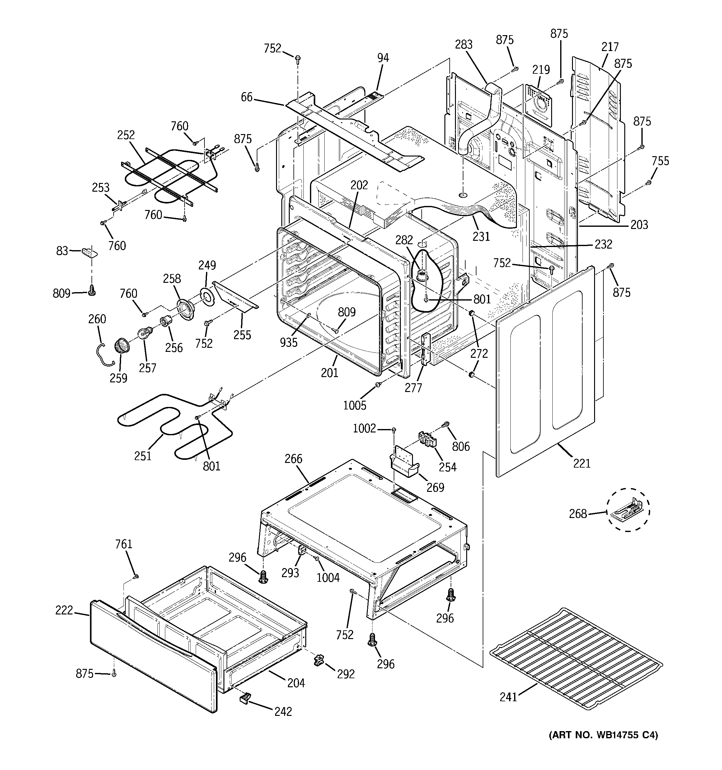 GE JBS55DM6WW body parts diagram