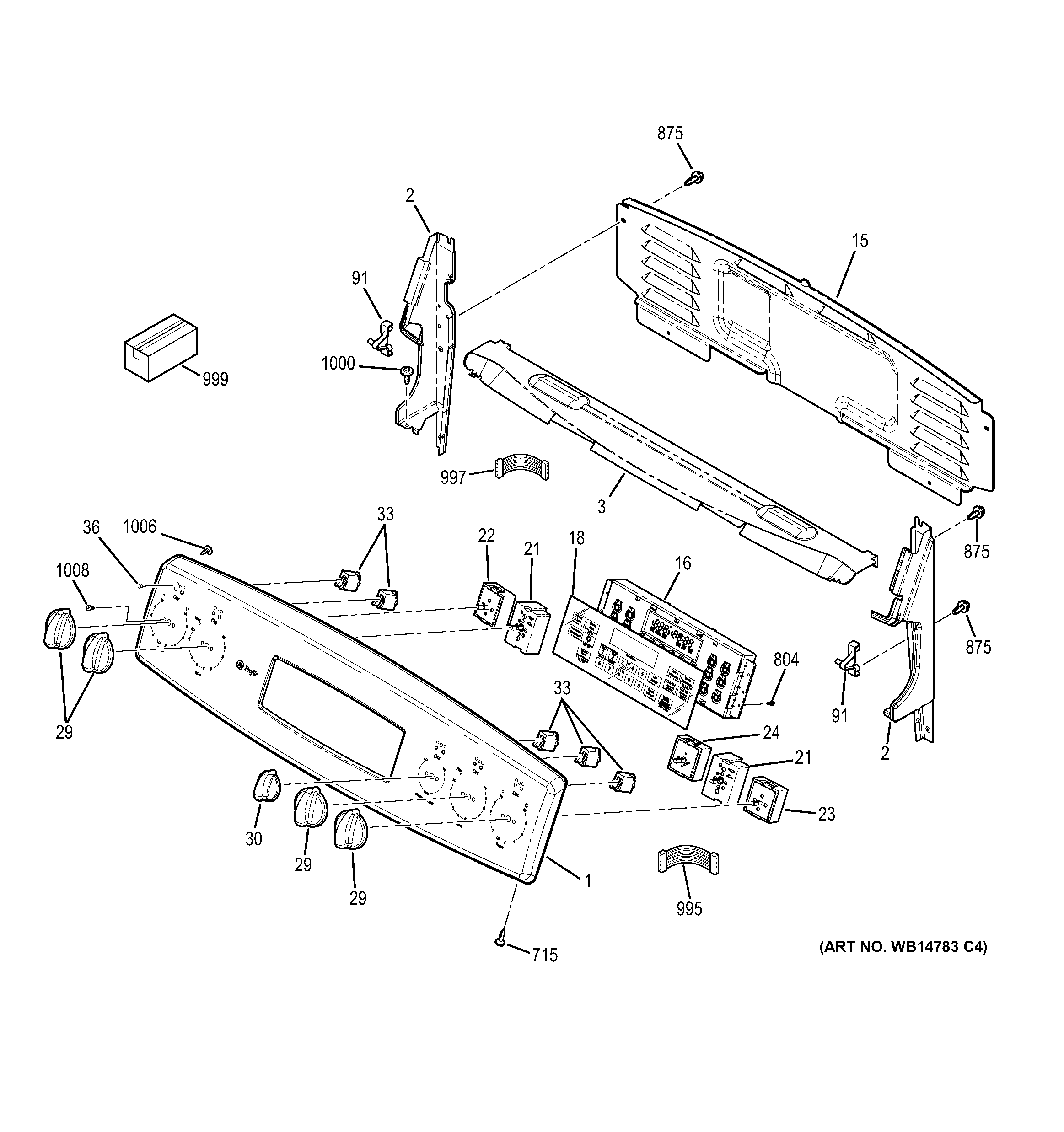 GE PB905DT2BB control panel diagram