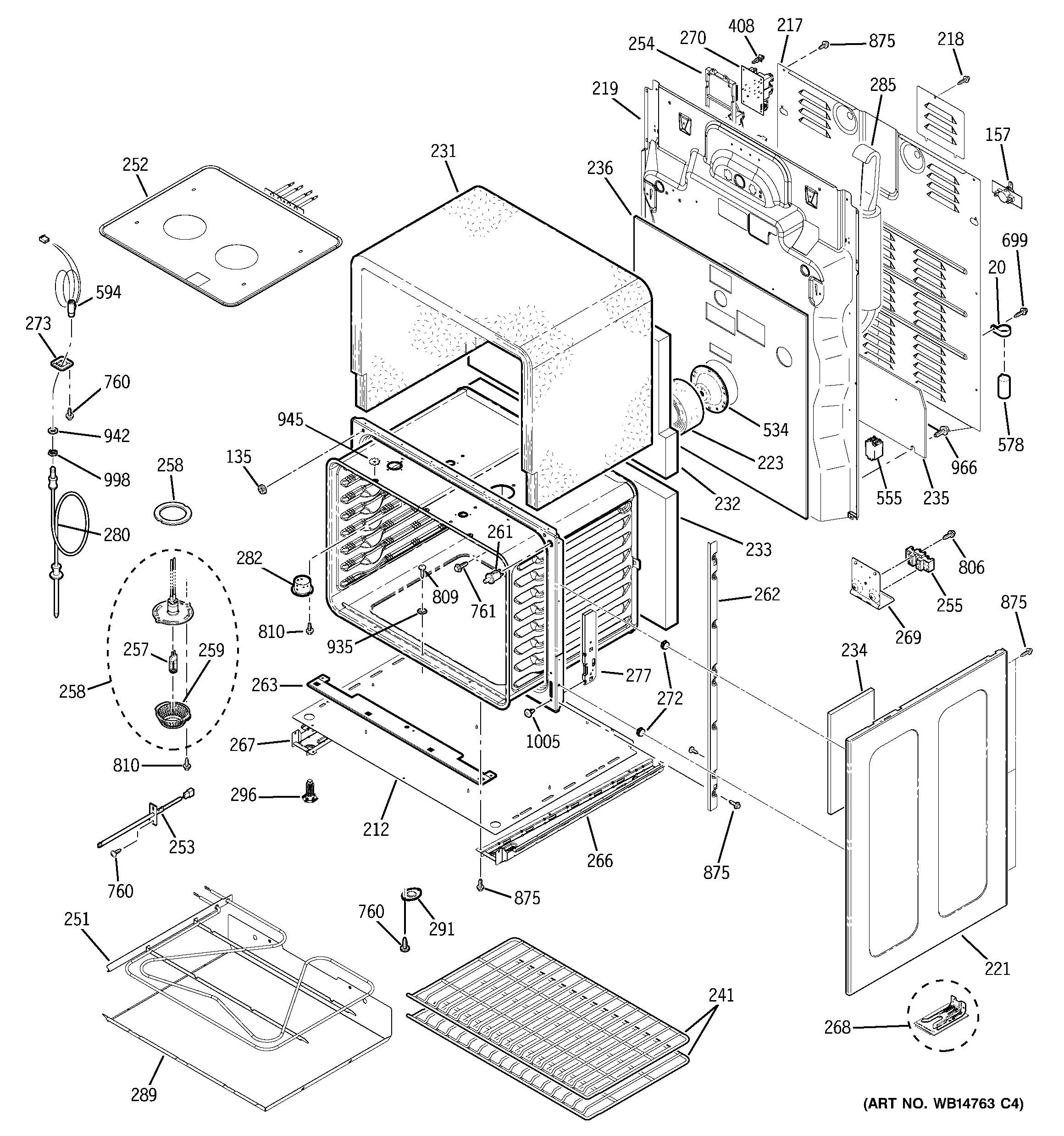 GE PB975SP1SS lower oven diagram