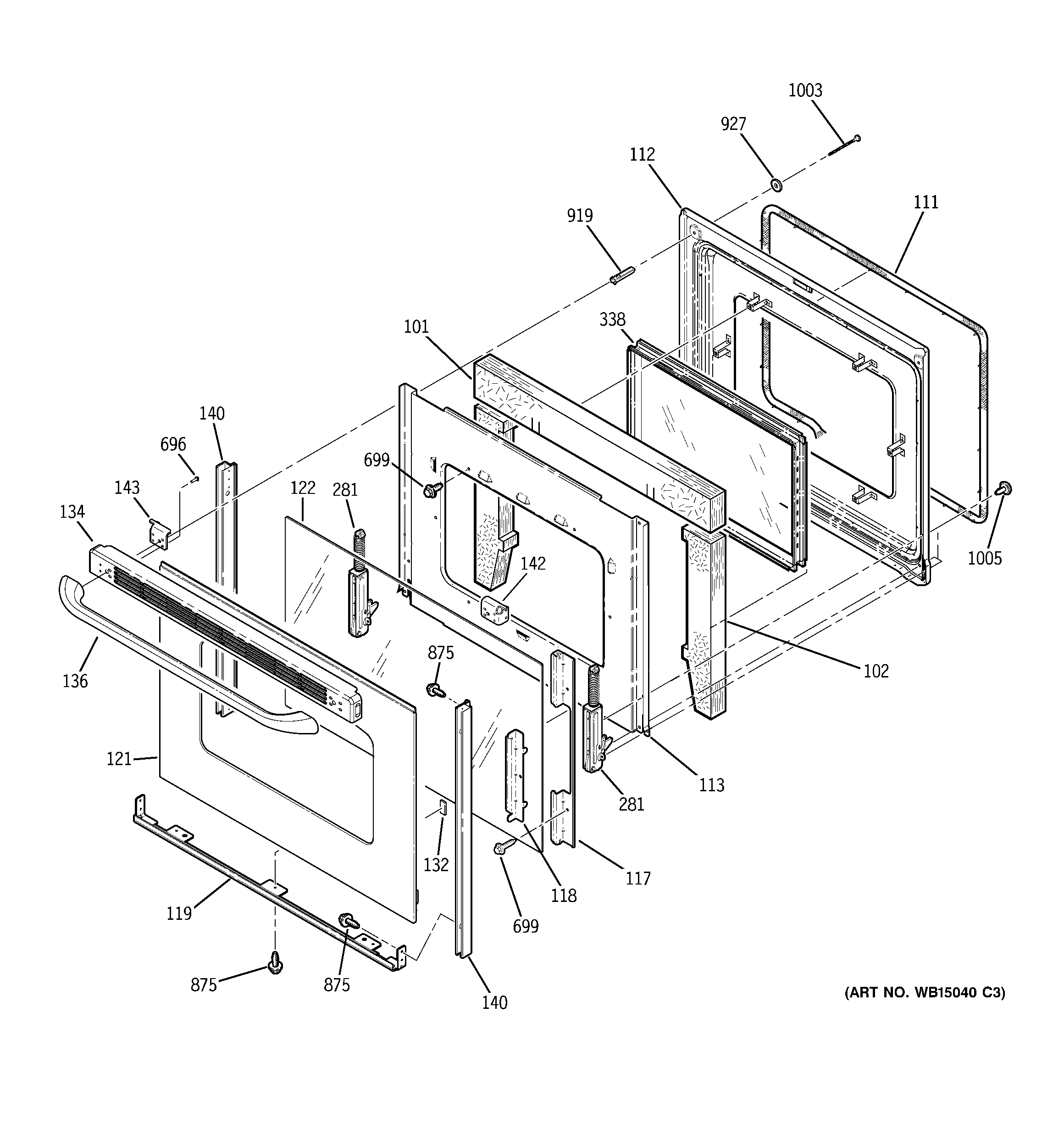 GE JBP66MN5BS door diagram