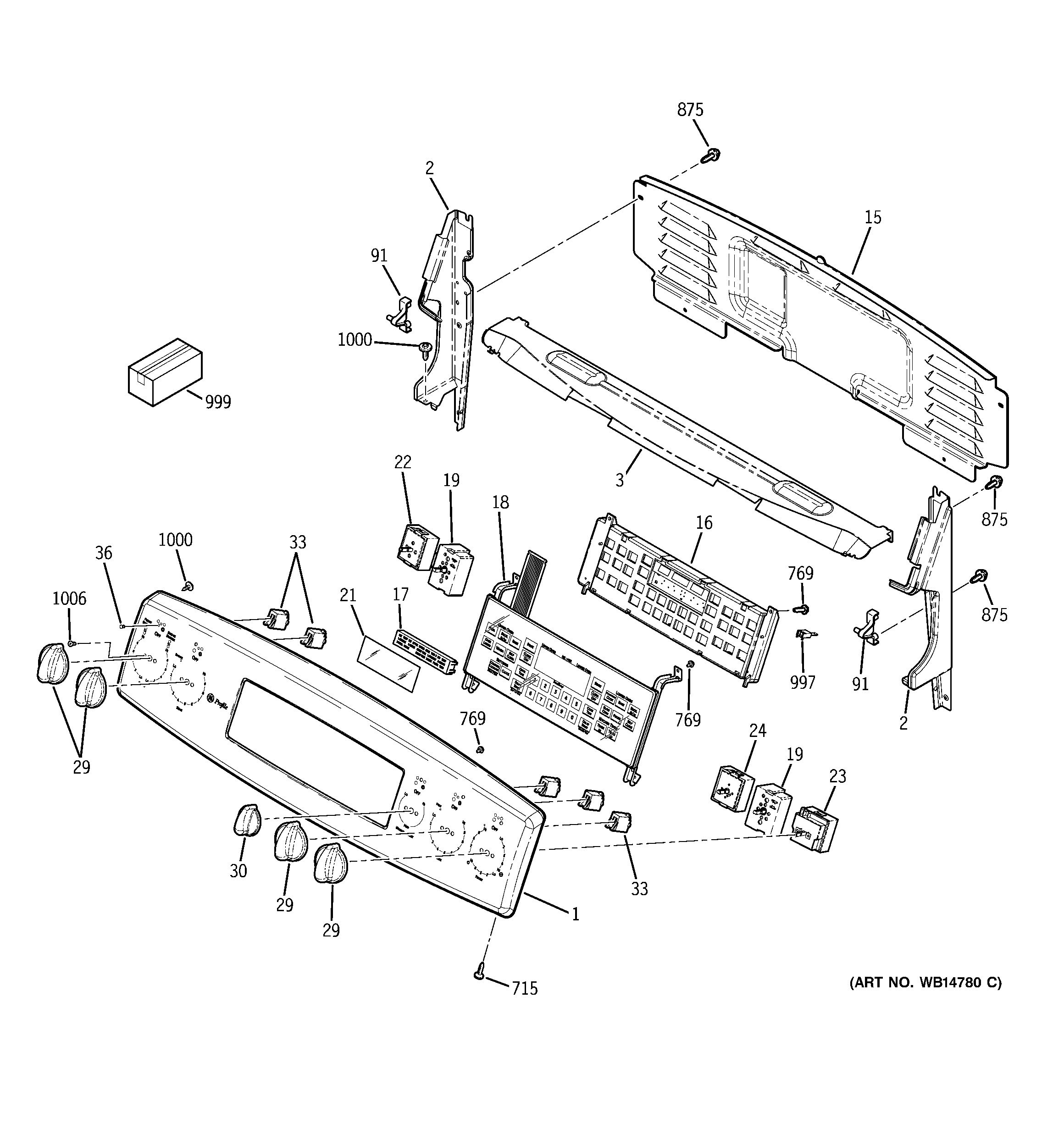 GE PB975SP2SS control panel diagram