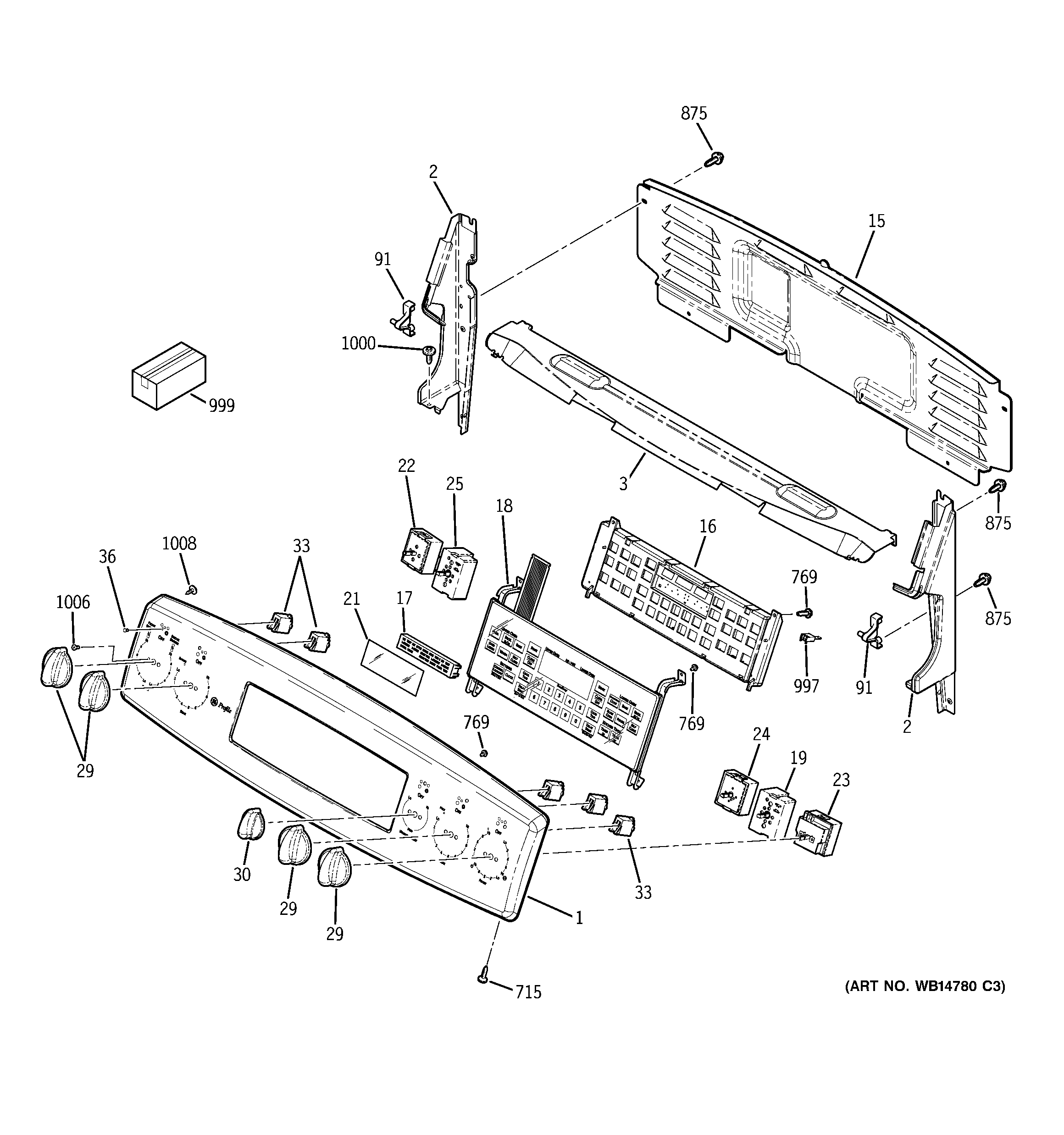 GE PB975SP3SS control panel diagram