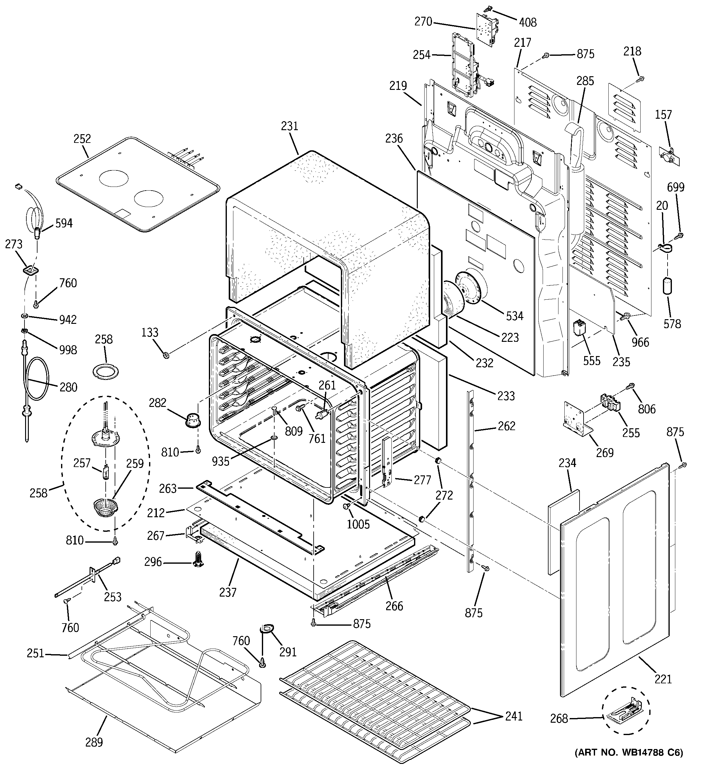 GE PB975SP3SS lower oven diagram