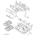 GE JGB281MER6BS control panel & cooktop diagram