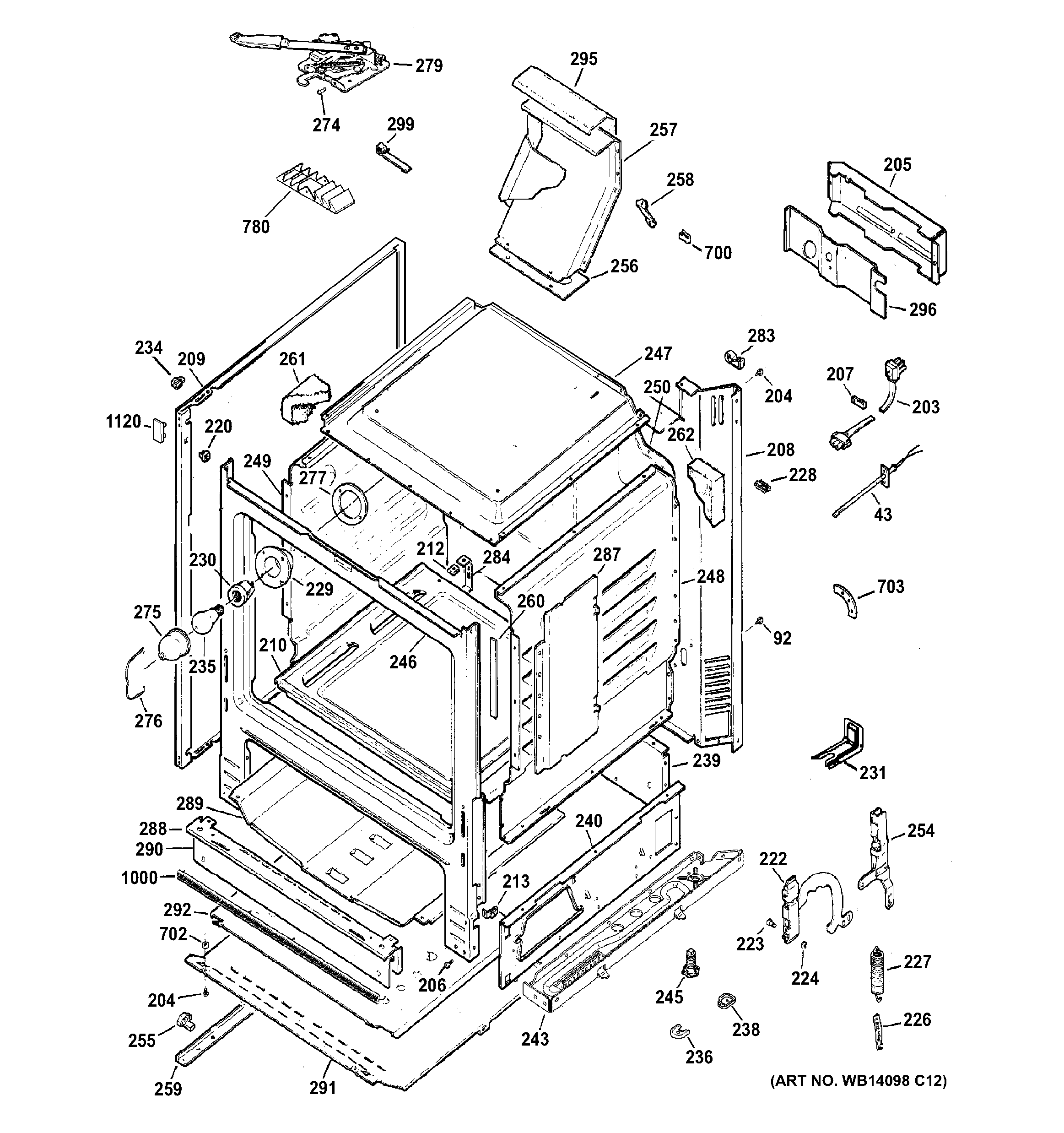 GE JGB281SER6SS body parts diagram