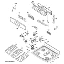 GE PGB930DET3WW control panel & cooktop diagram