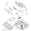 GE PGB980SET3SS control panel & cooktop diagram