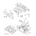 GE JGB600DET3BB control panel & cooktop diagram