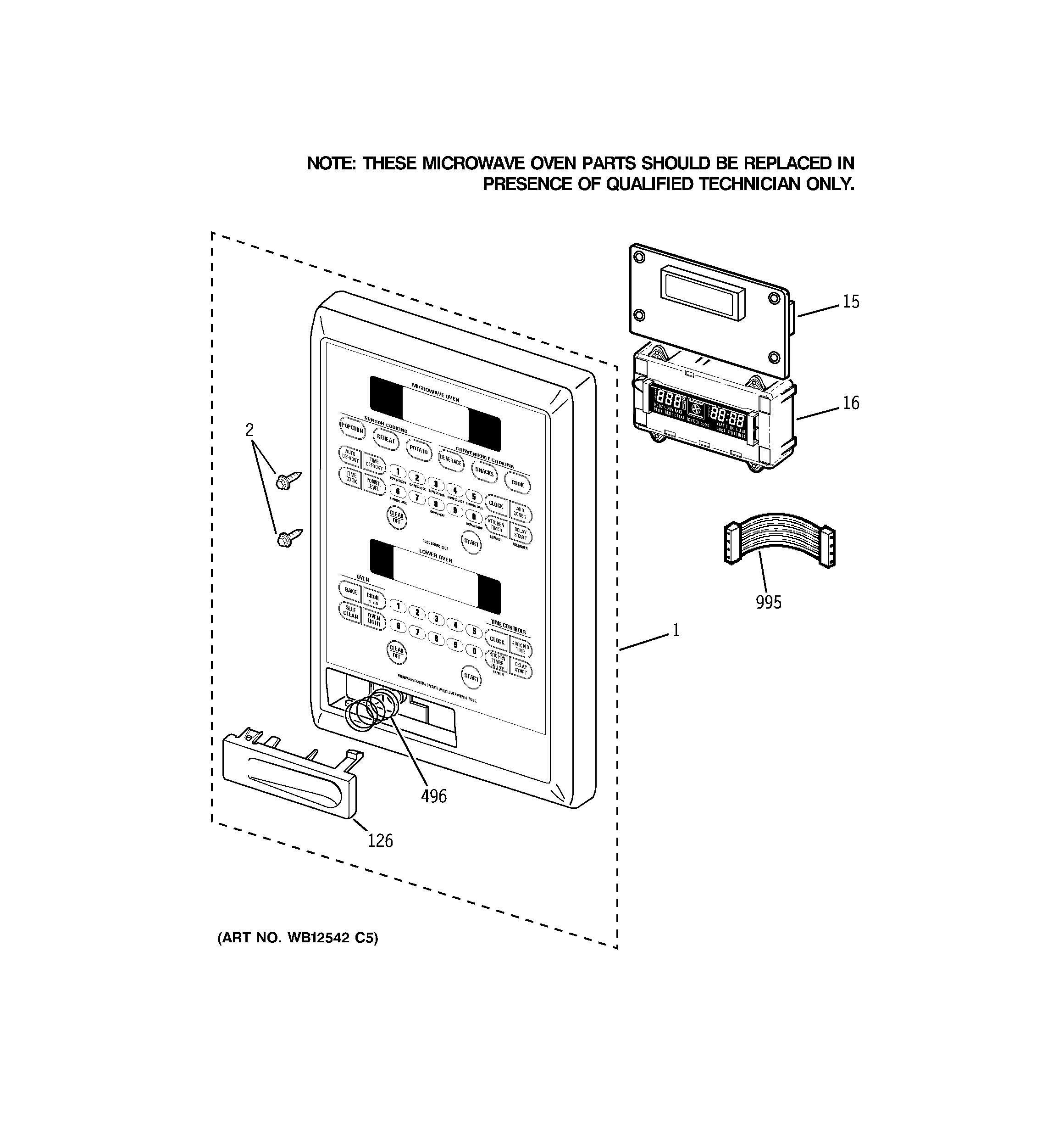 GE PT970DR1BB microwave control panel diagram