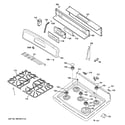 GE JGB296DET3BB control panel & cooktop diagram