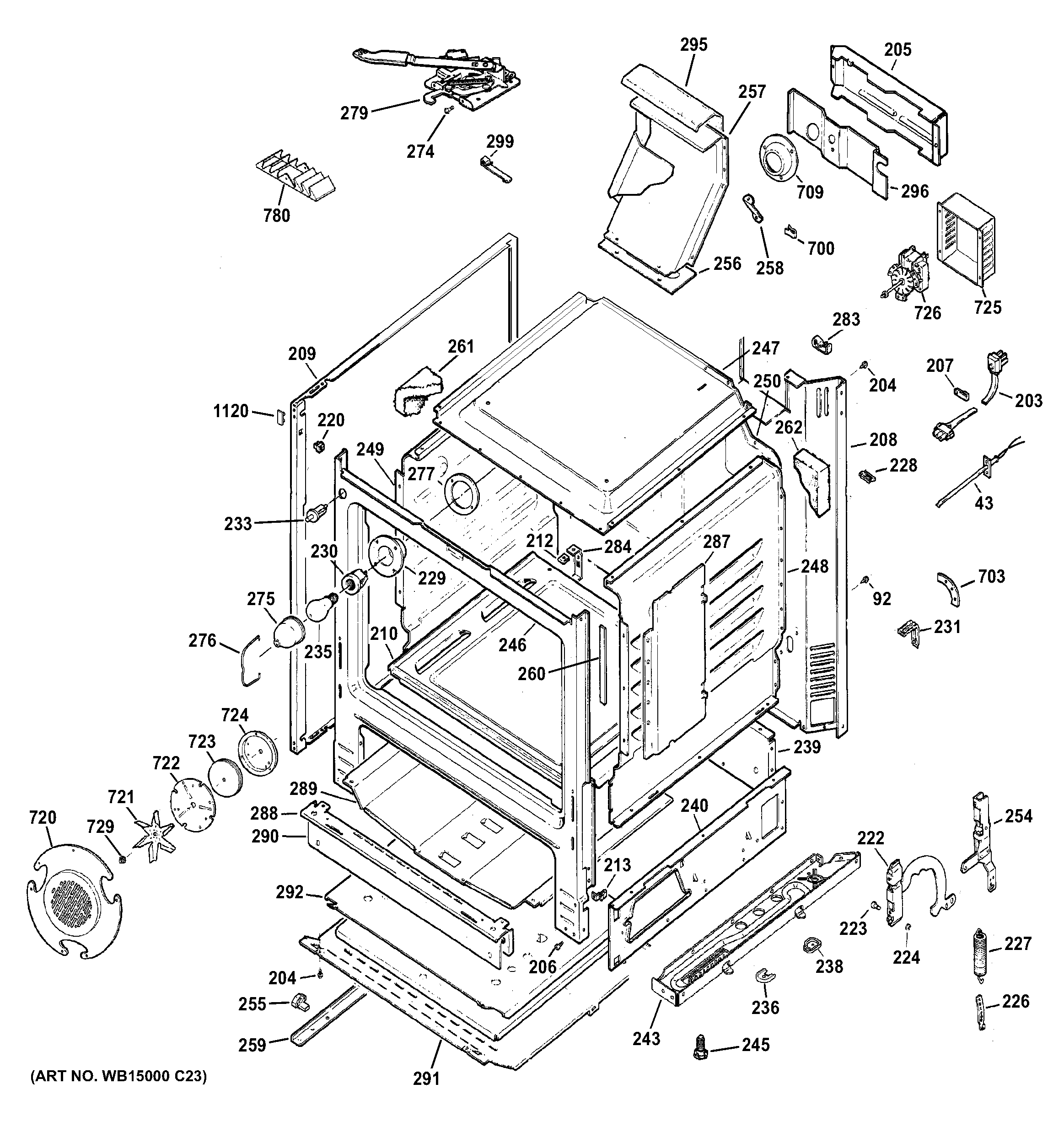 GE JGB296DET3BB body parts diagram