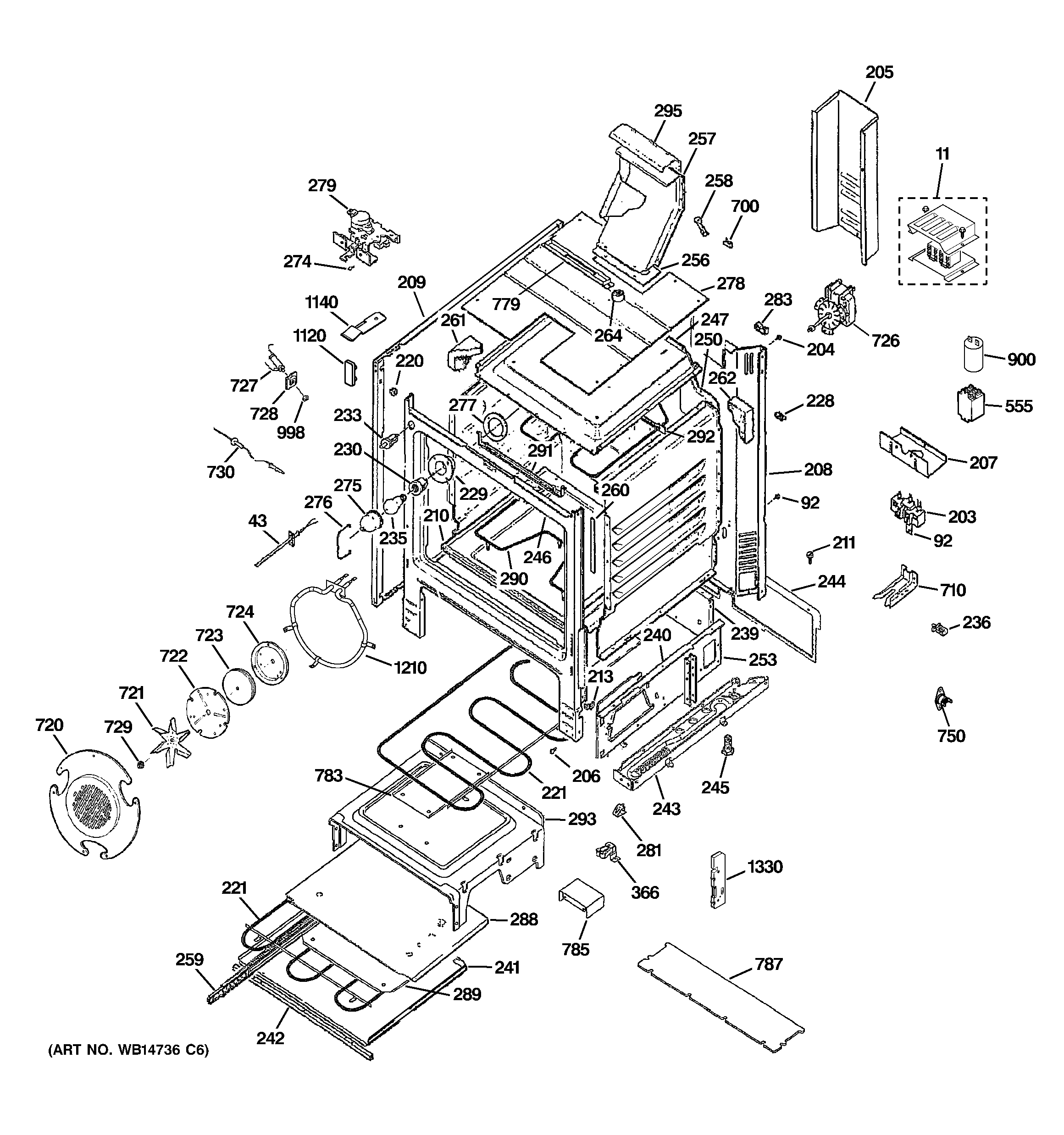 GE CS980ST1SS body parts diagram