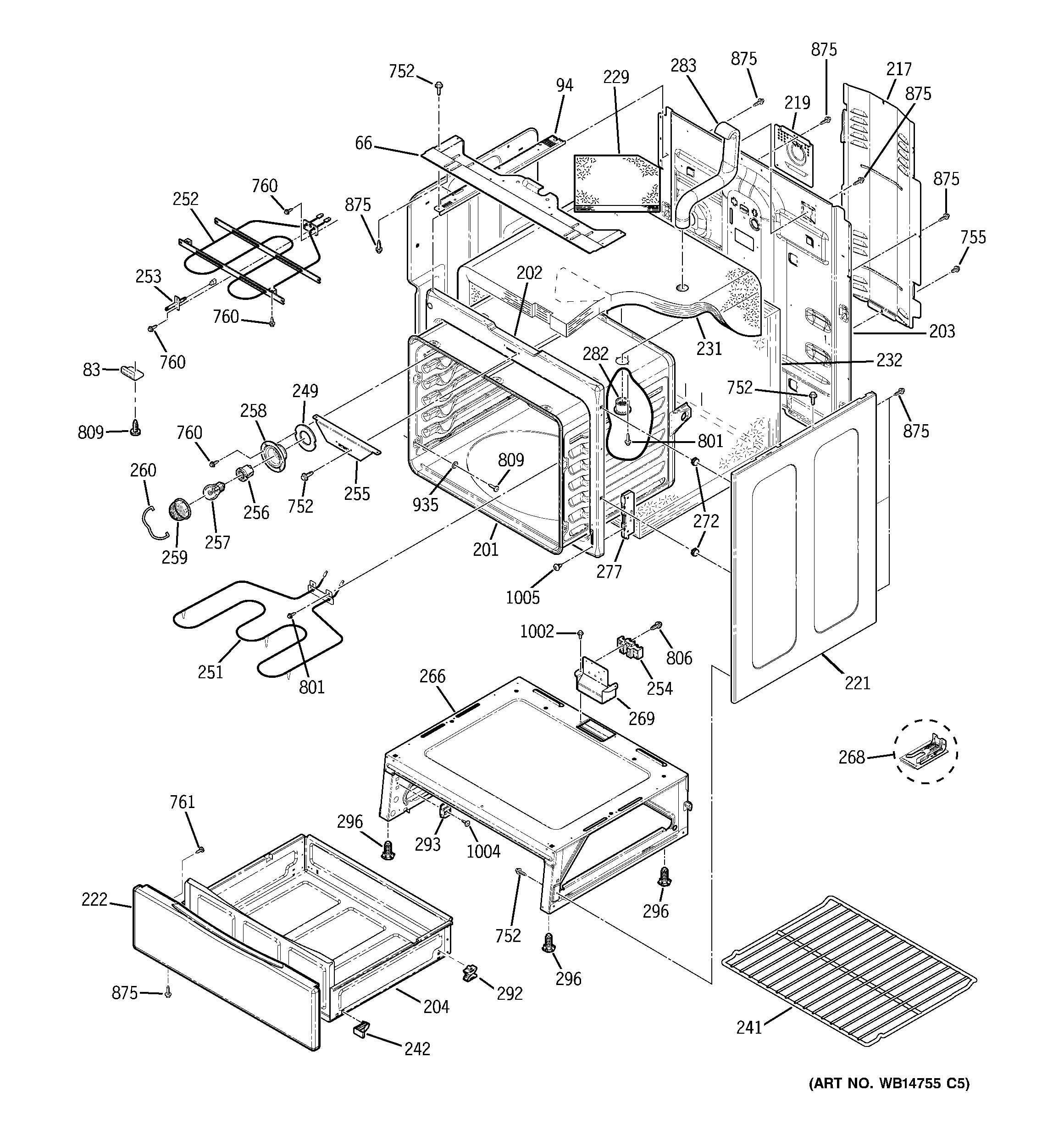 GE JB620SR6SS body parts diagram