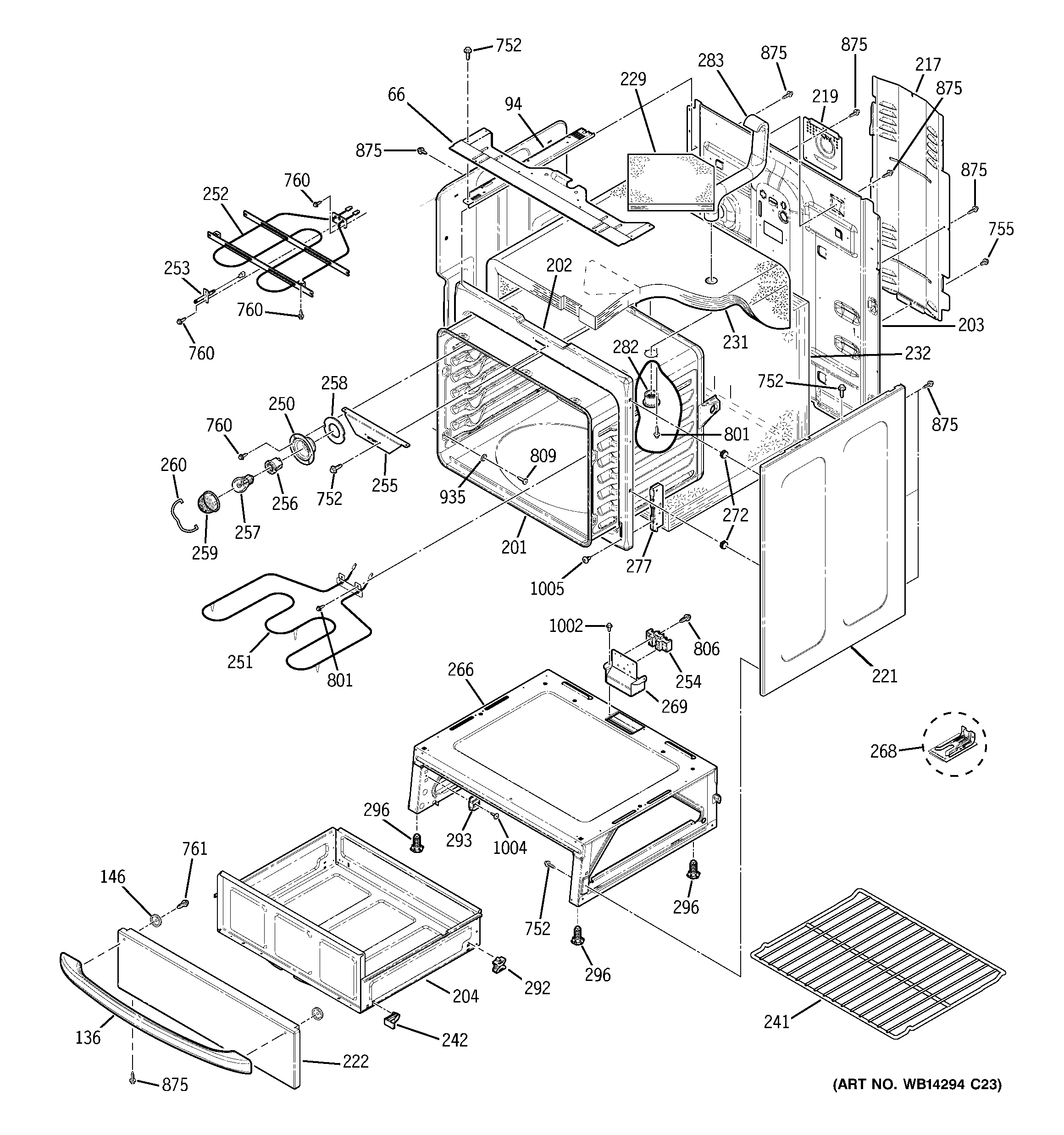 GE JBP66MN4BS body parts diagram