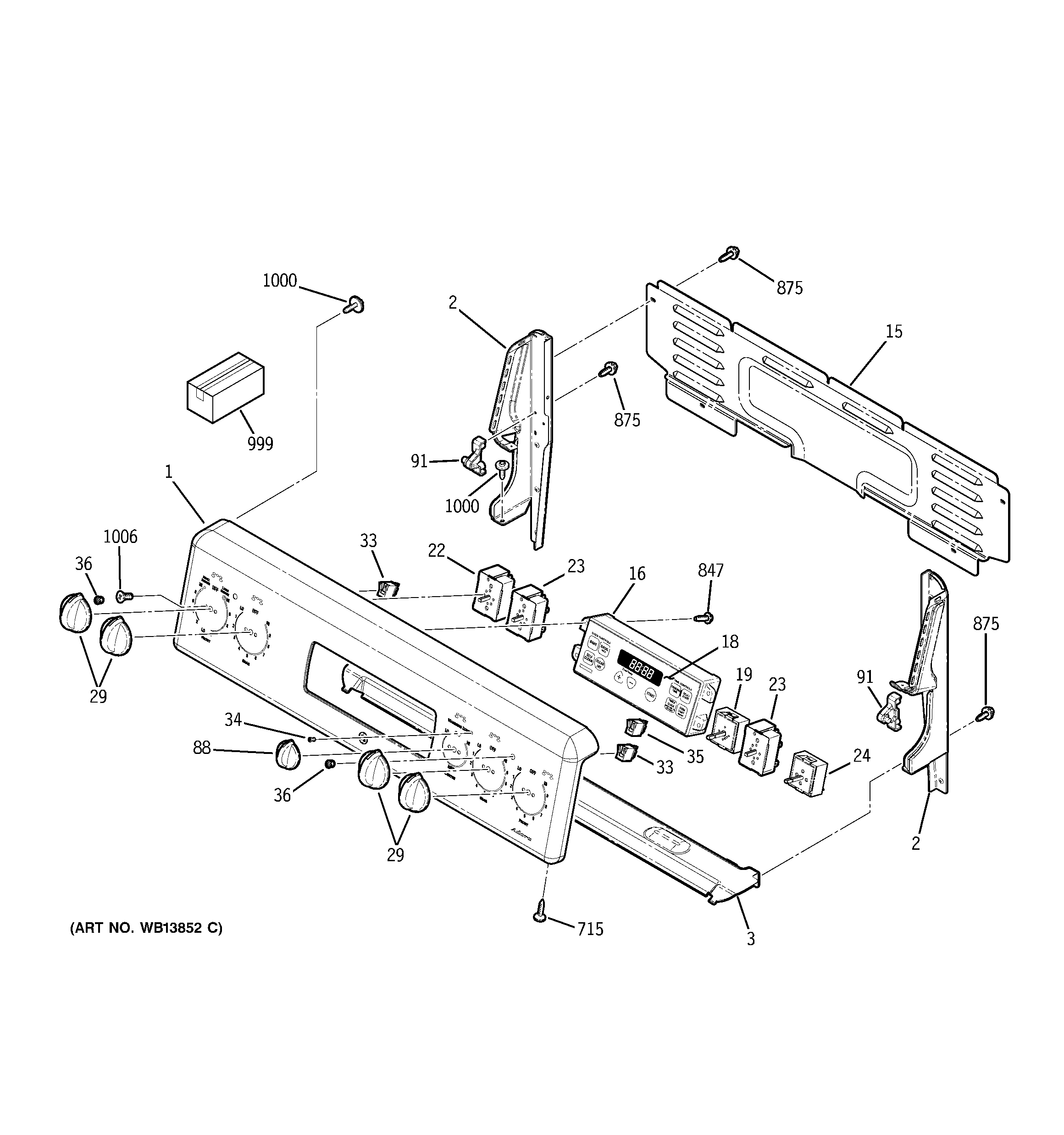 GE JBP72SK2SS control panel diagram