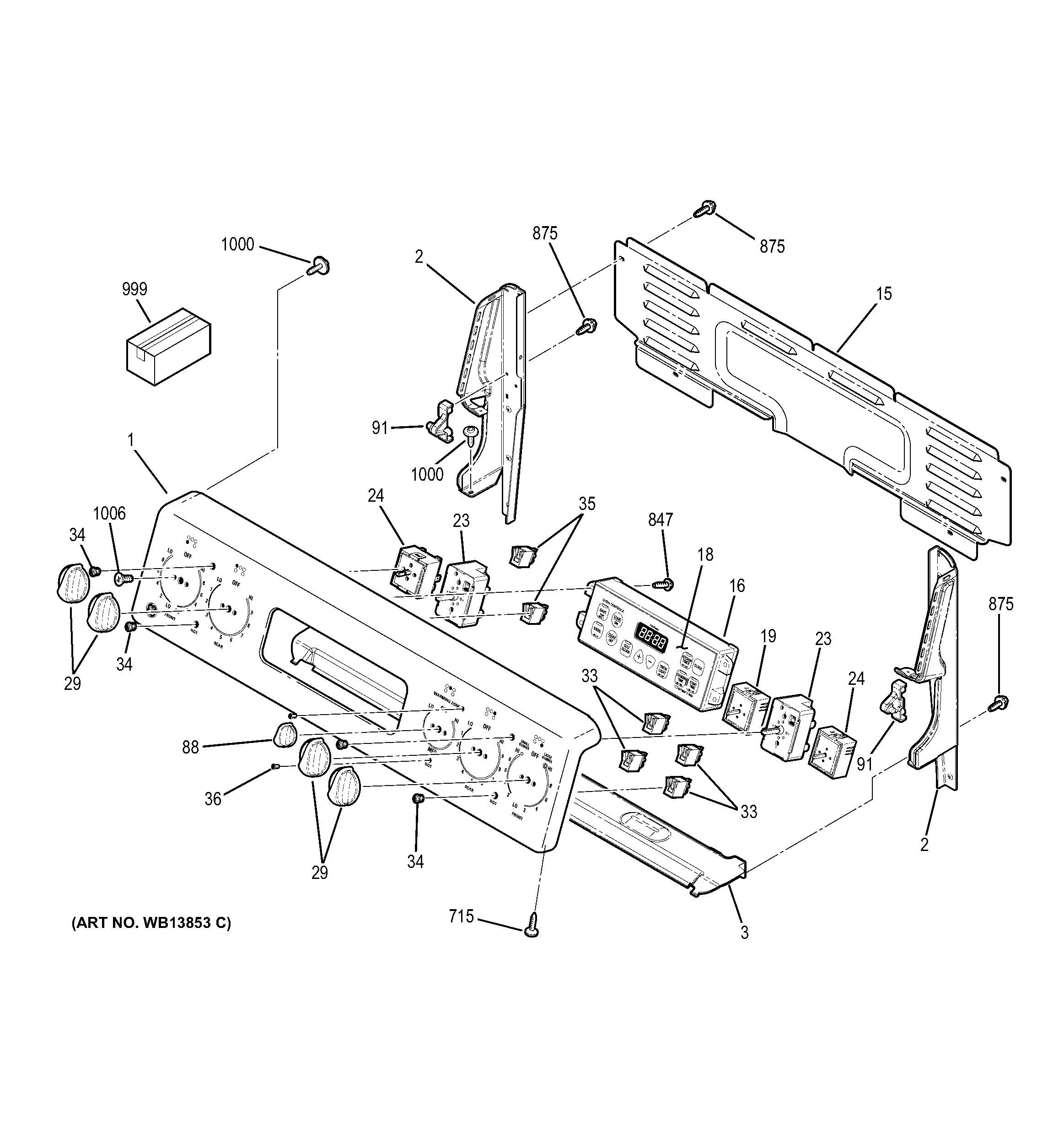 GE JBP80SK4SS control panel diagram