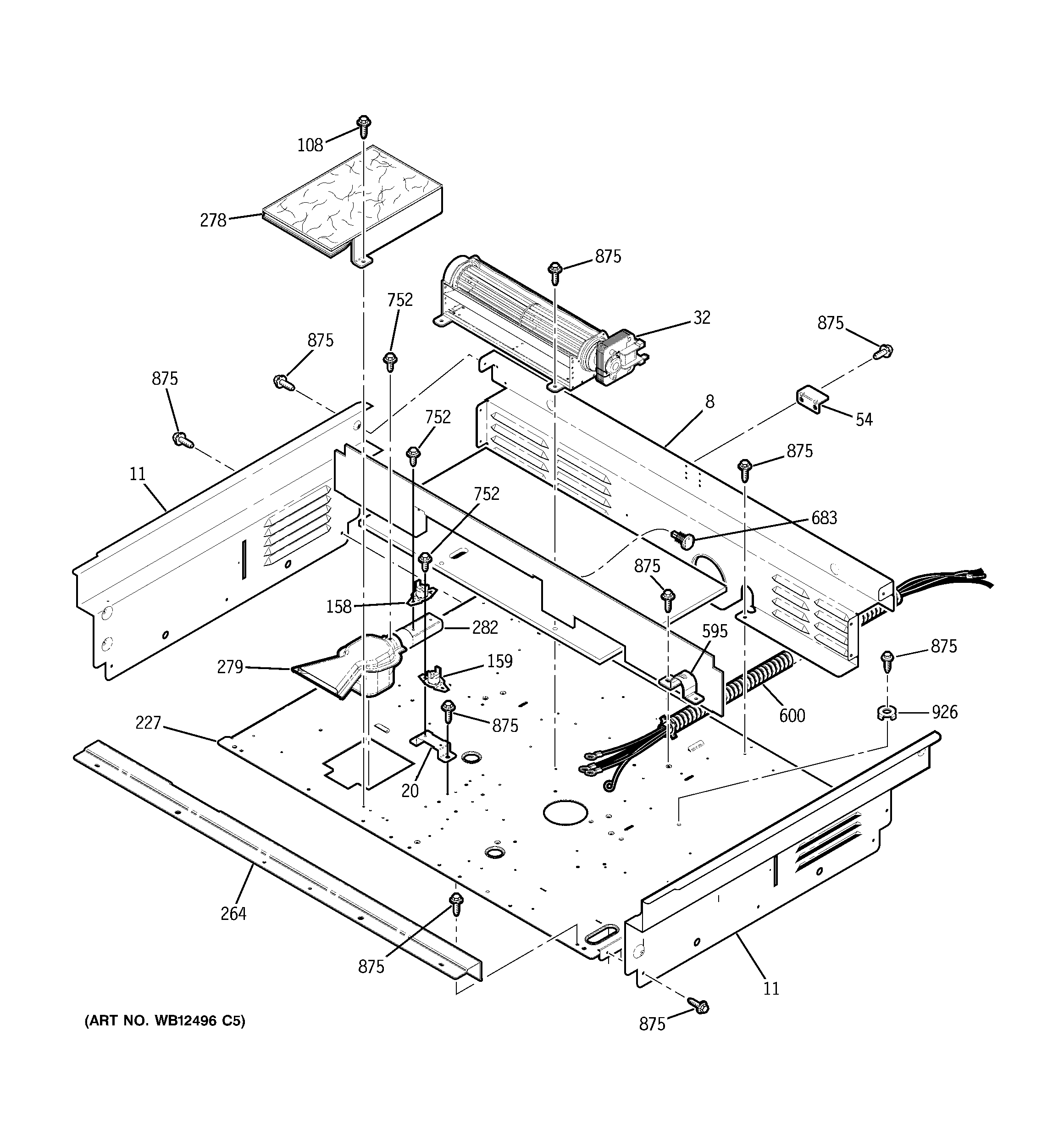 GE JD968KK1CC cooling fan diagram