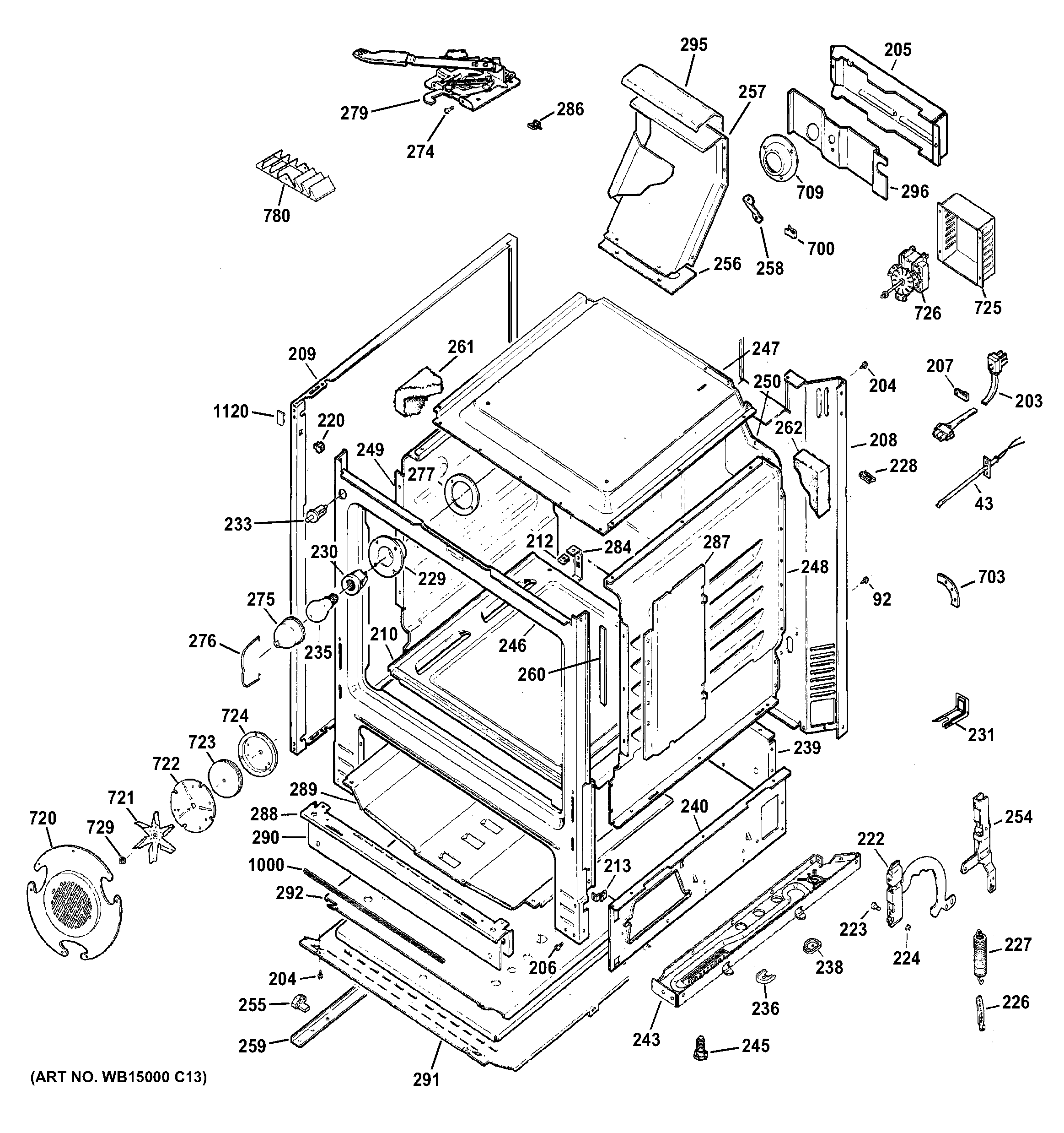GE JGB605EED1ES body parts diagram