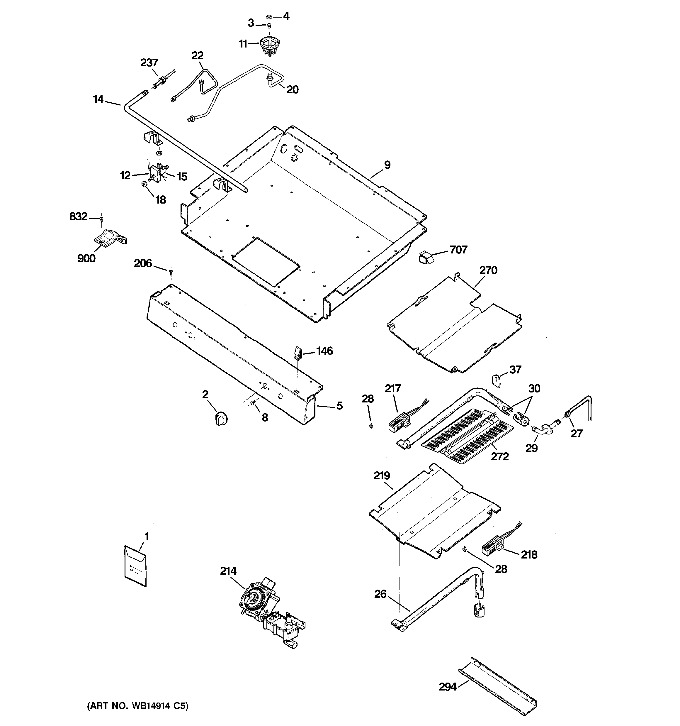 GE JGBP25DEMBWW gas & burner parts diagram