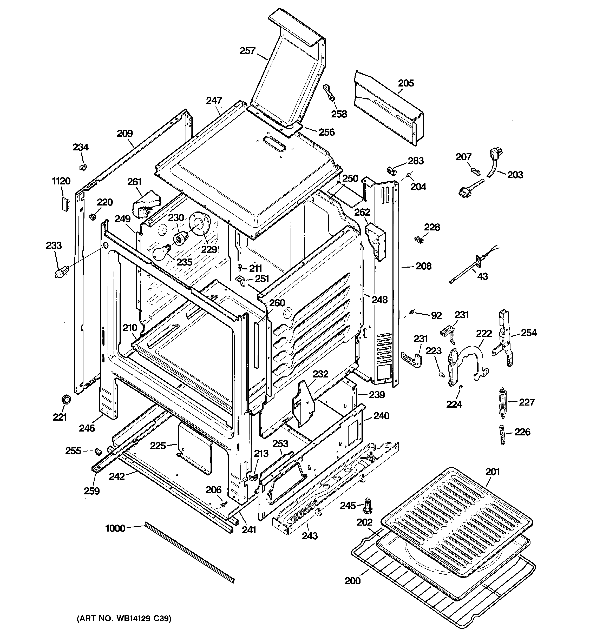 GE JGBS23DET1WW body parts diagram