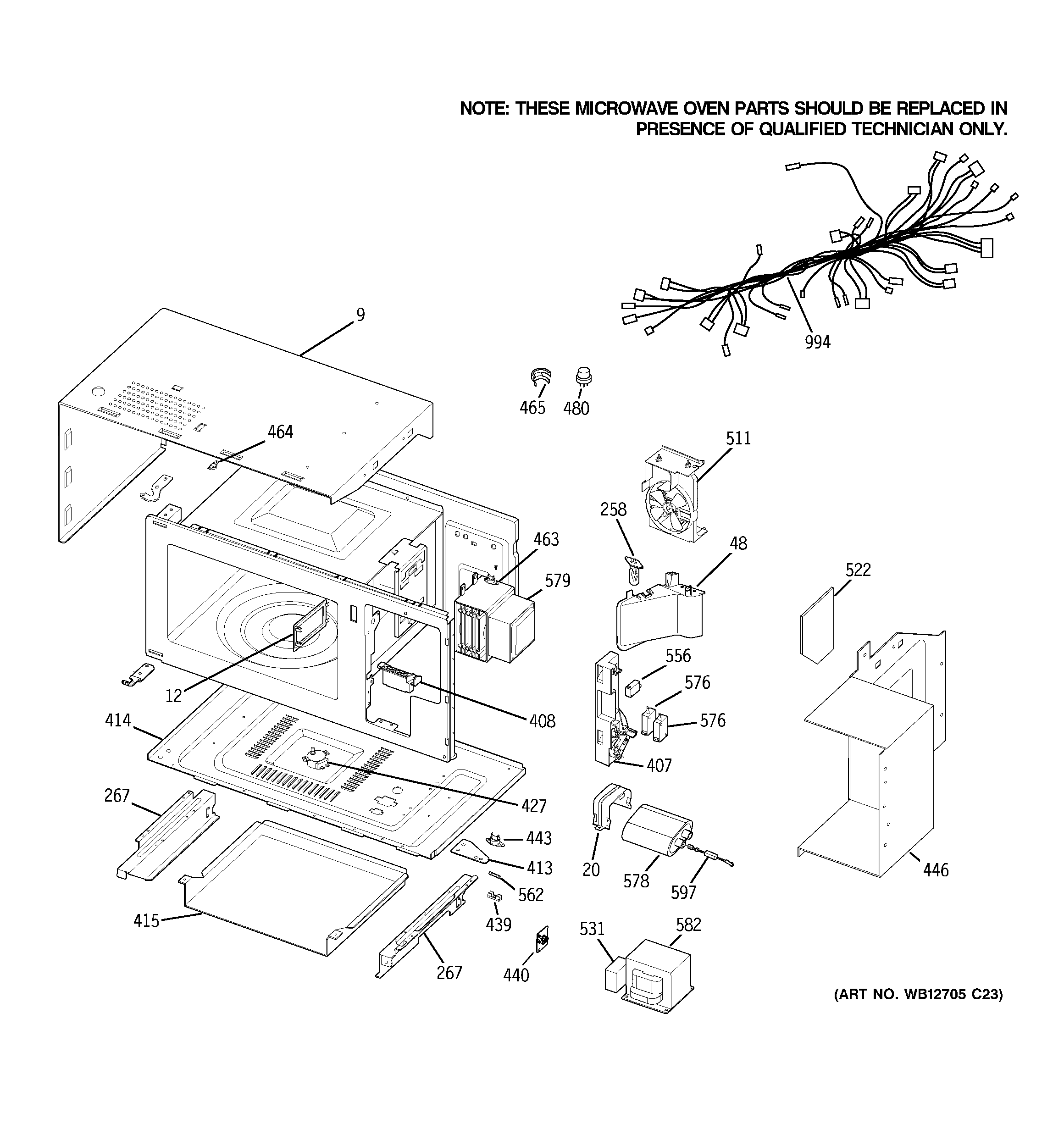 GE JTP90DP1BB microwave body parts diagram