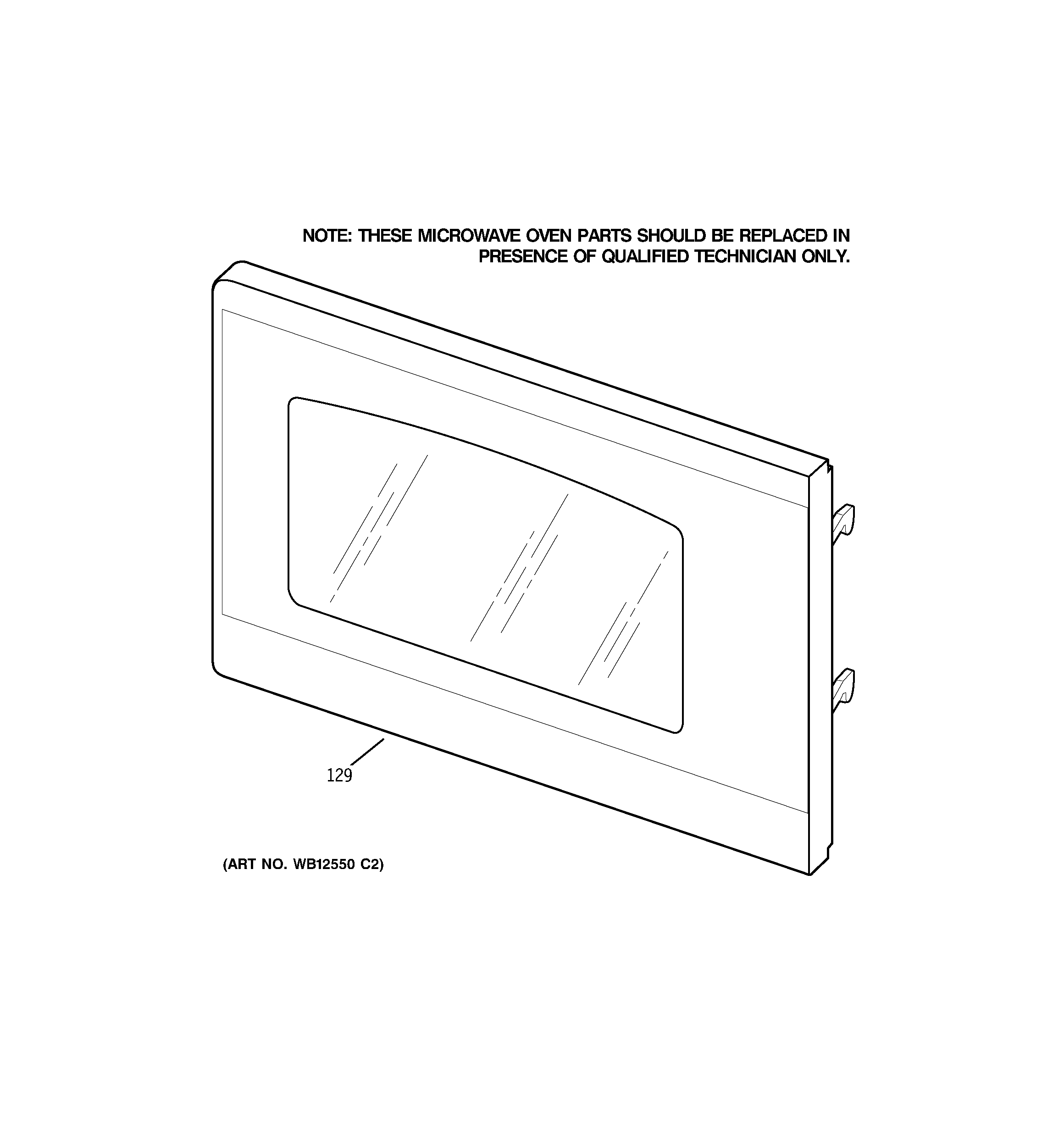 GE JTP90DP2WW microwave door diagram
