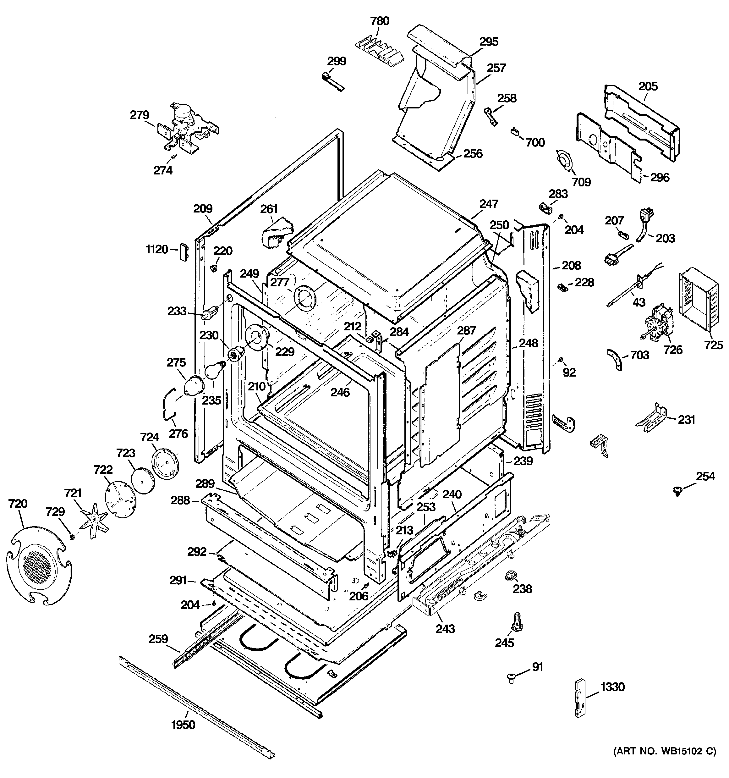 GE PGB910DET1BB body parts diagram