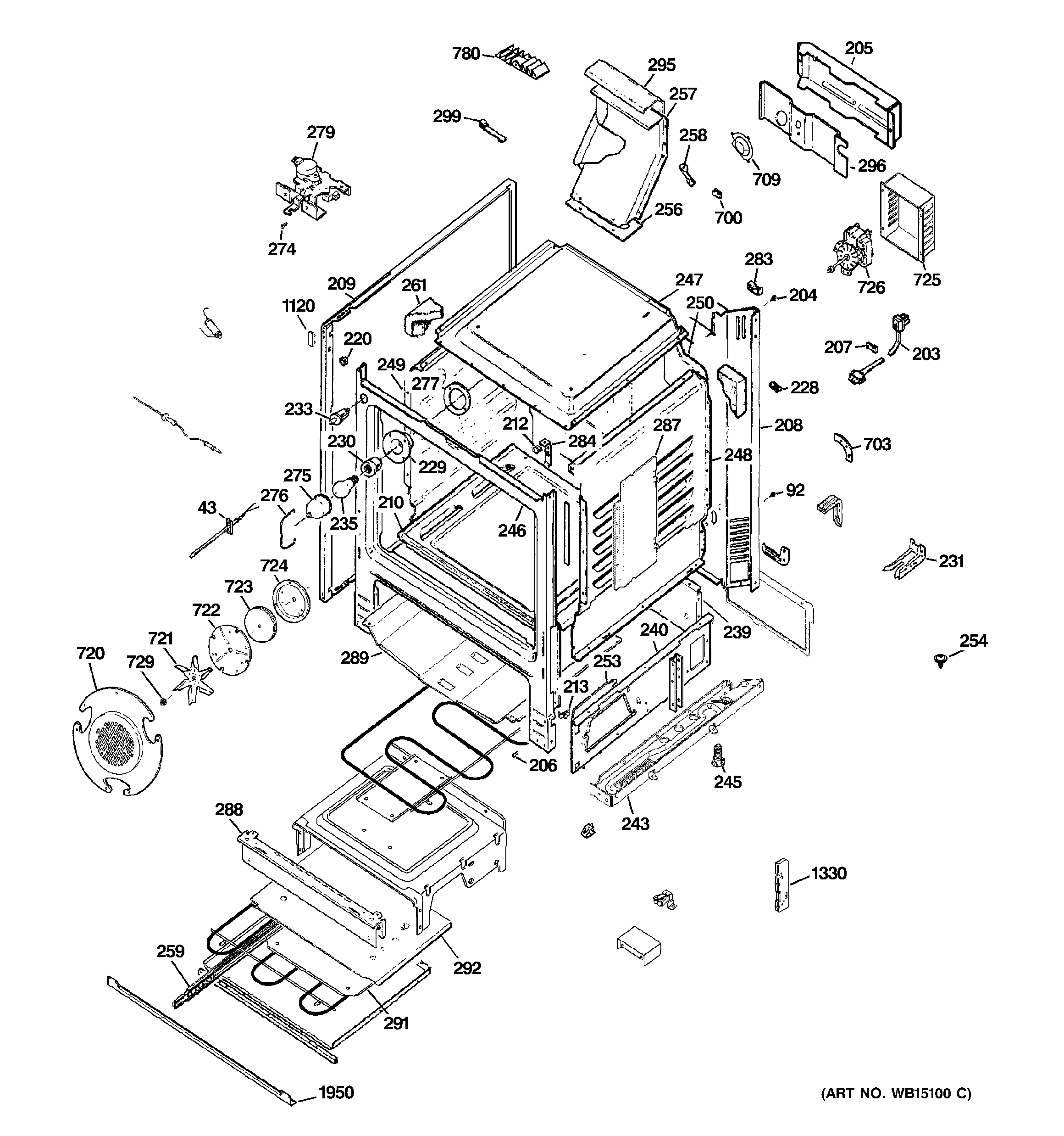 GE PGB915SET1SS body parts diagram