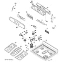 GE PGB930DET1BB control panel & cooktop diagram