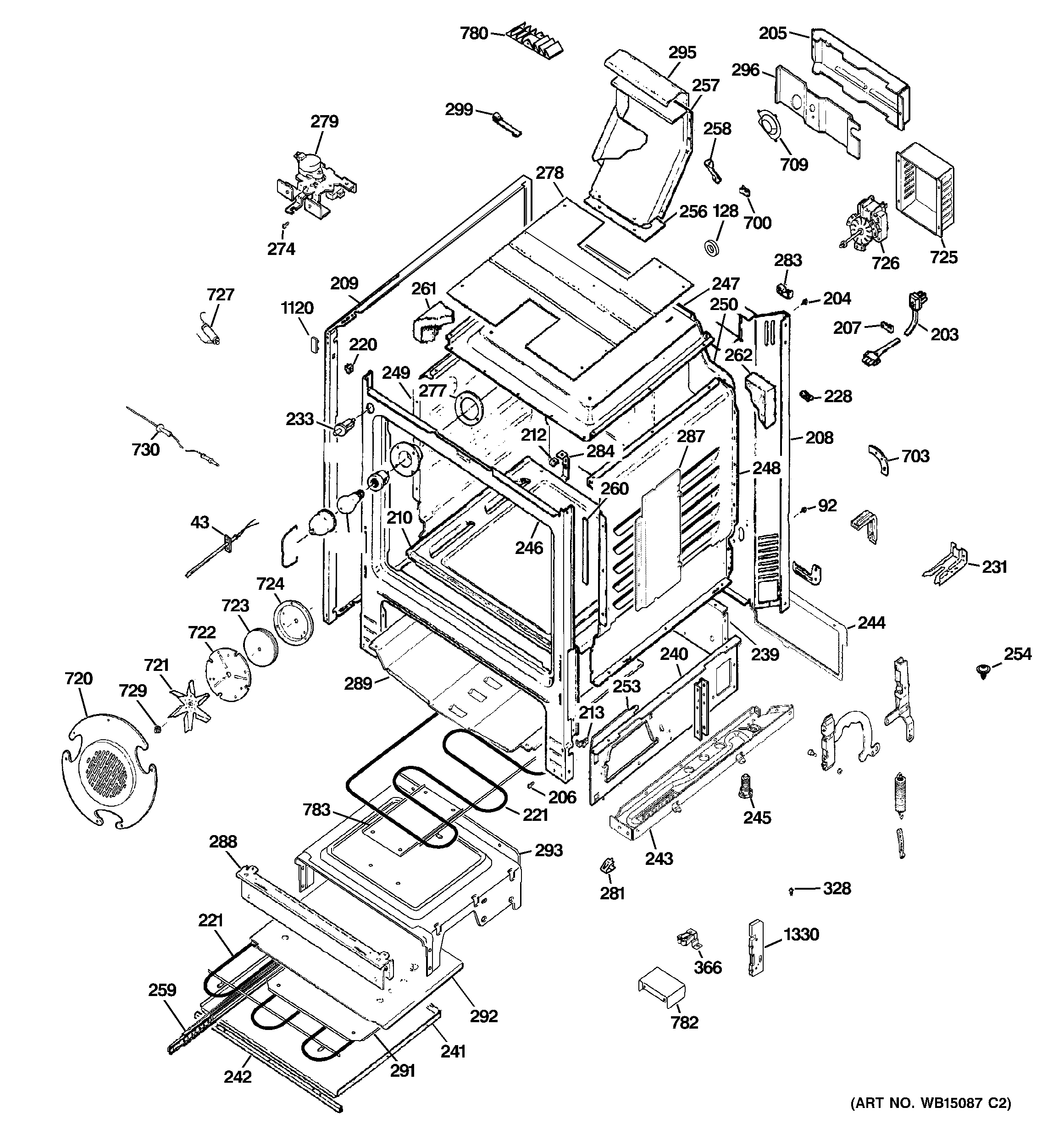 GE PGB930DET1BB body parts diagram