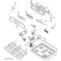 GE PGB935SET2SS control panel & cooktop diagram
