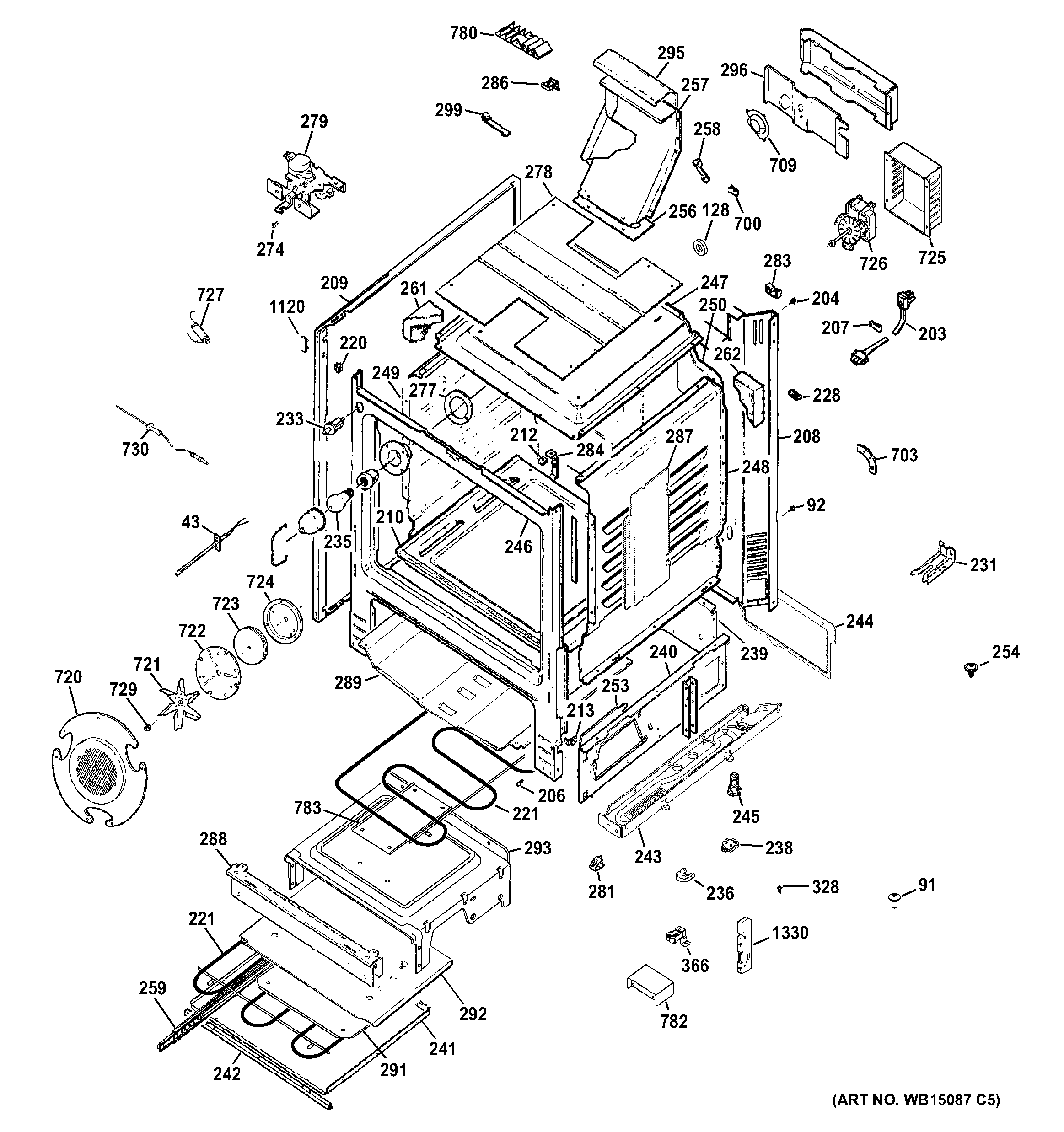 GE PGB935SET2SS body parts diagram